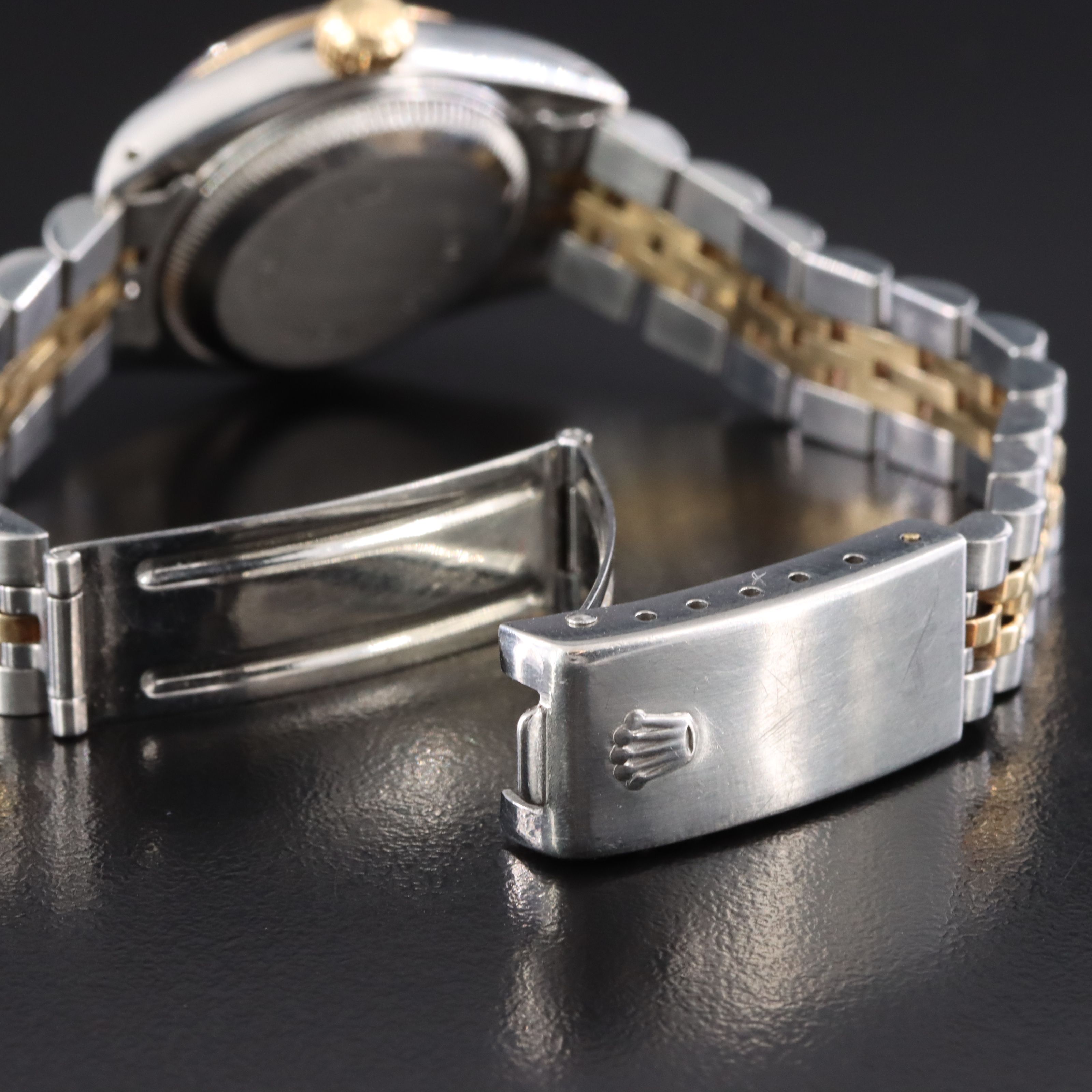 1987- 88 Rolex Steel & 18K Lady Datejust 69173 14K & St.1978 Steel Band Watch