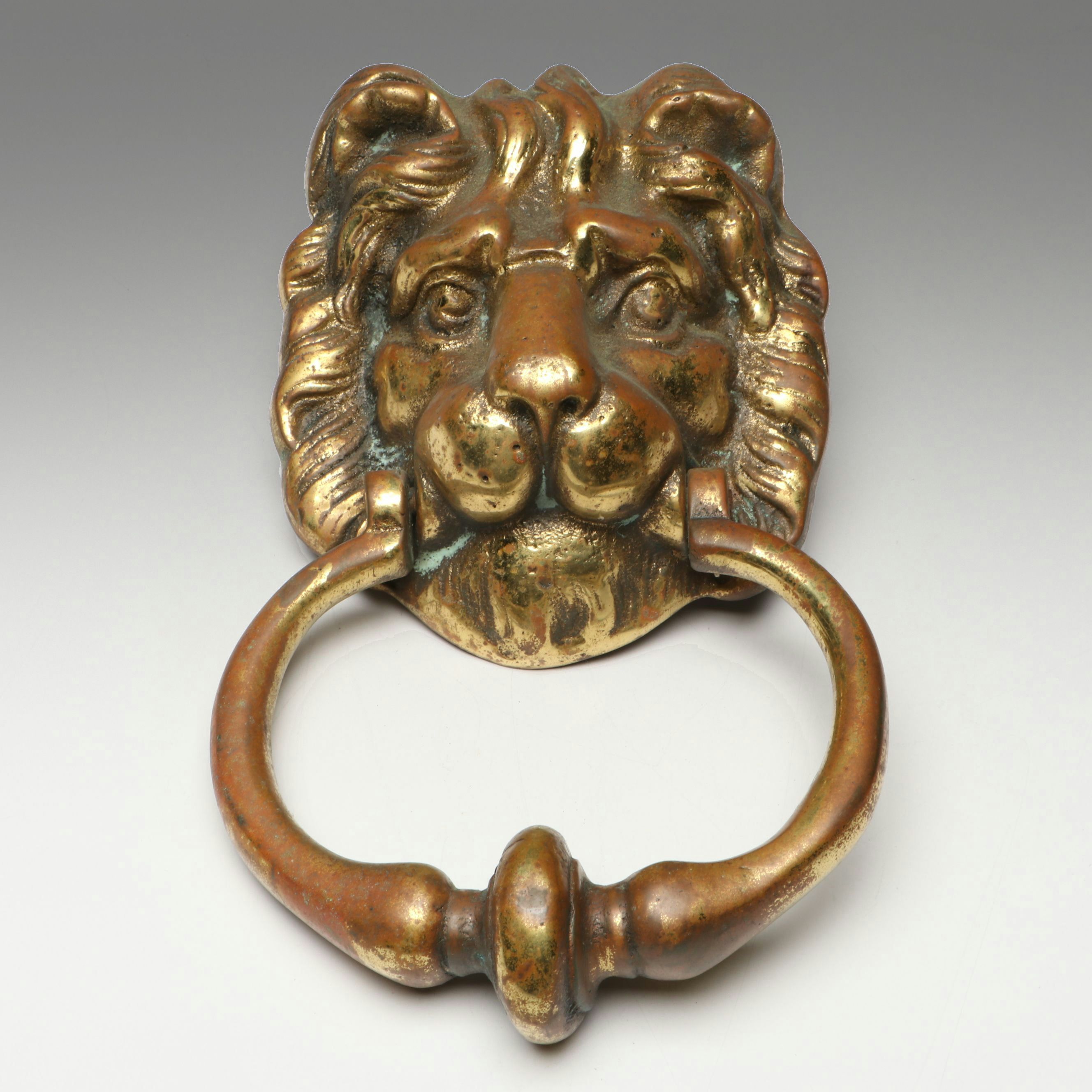 Cast Brass Lion Head Door Knocker