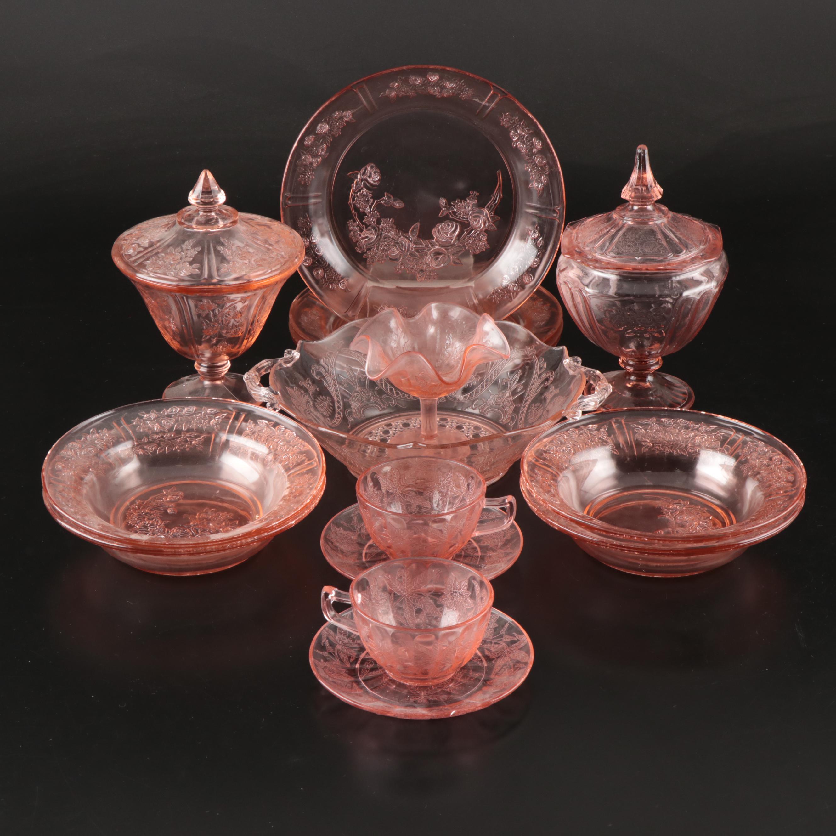 Federal Glass "Sharon," Anchor Hocking "Mayfair" and Other Pink Depression Glass