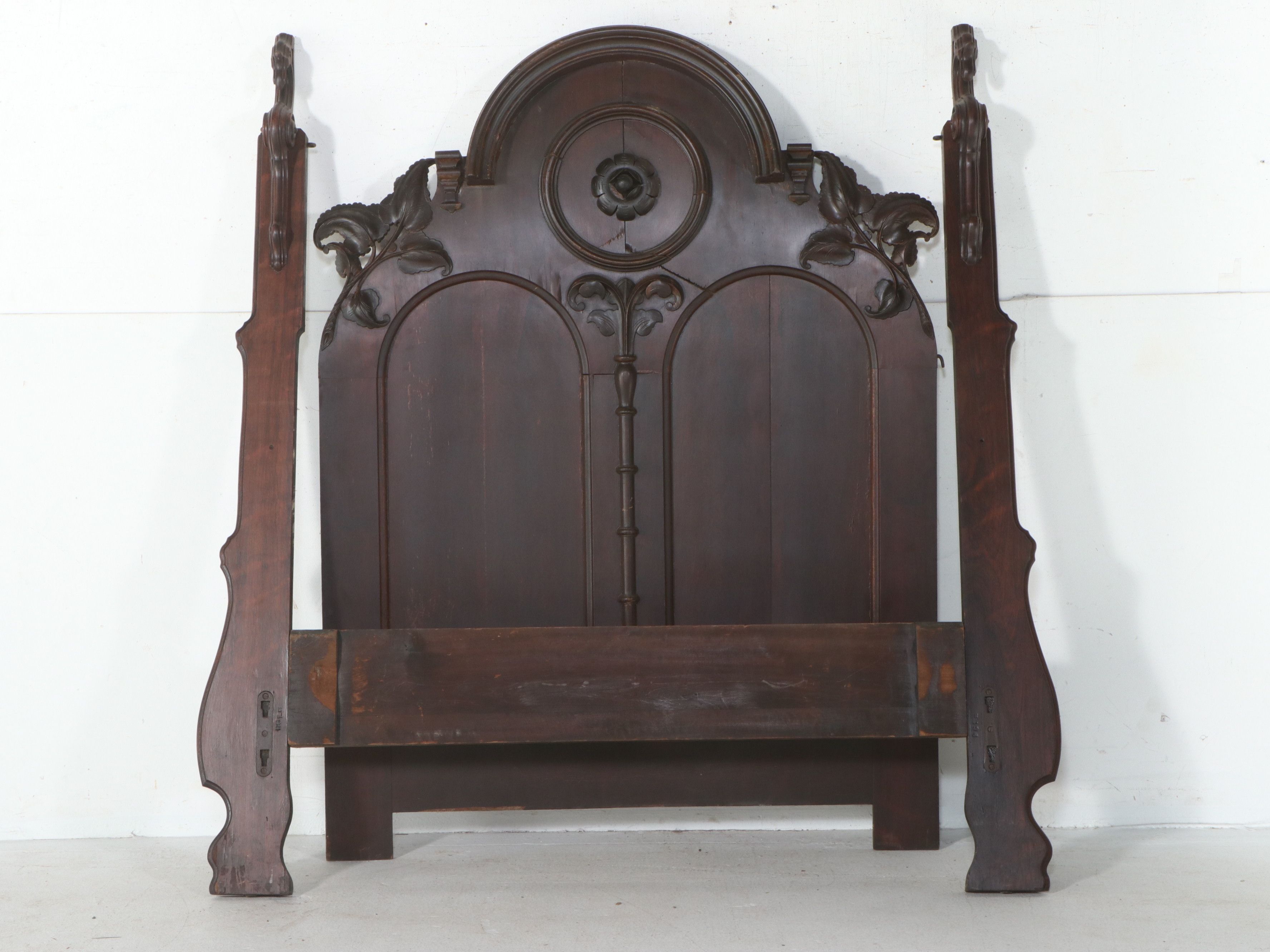 Victorian Renaissance Revival Carved Walnut Bed, Late 19th Century