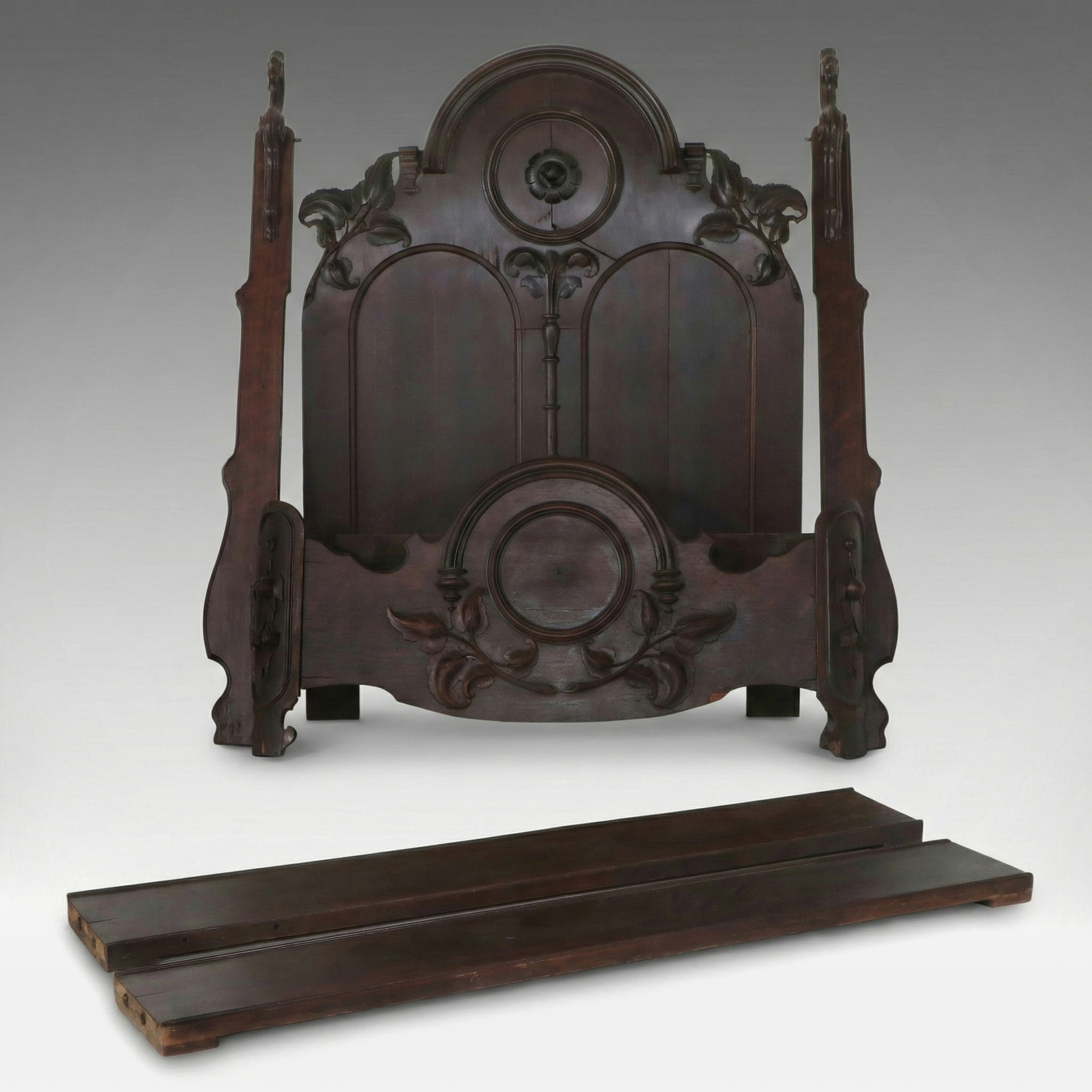 Victorian Renaissance Revival Carved Walnut Bed, Late 19th Century