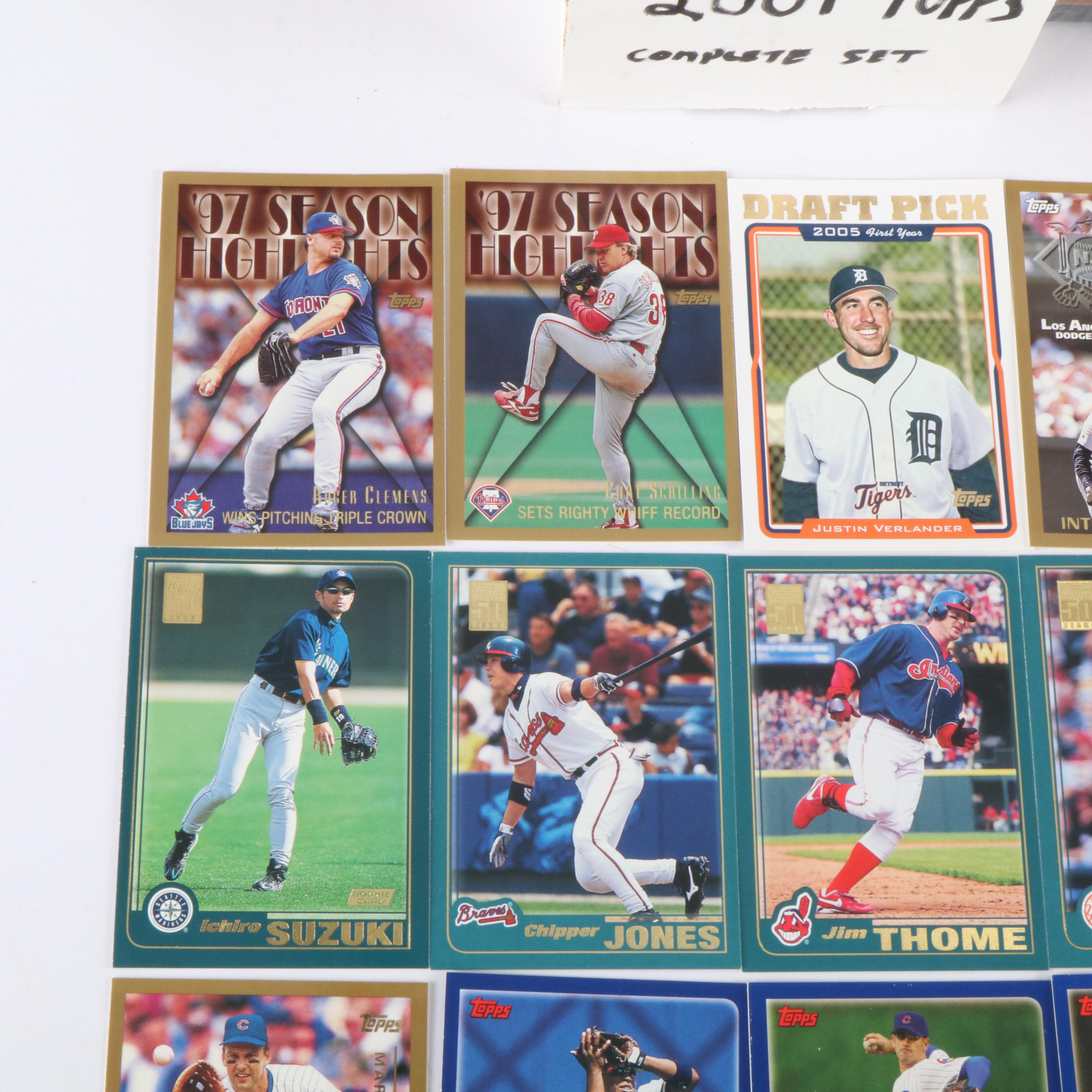 Topps Baseball Card Sets Featuring Ichiro Rookie and More, 1990s-2000s