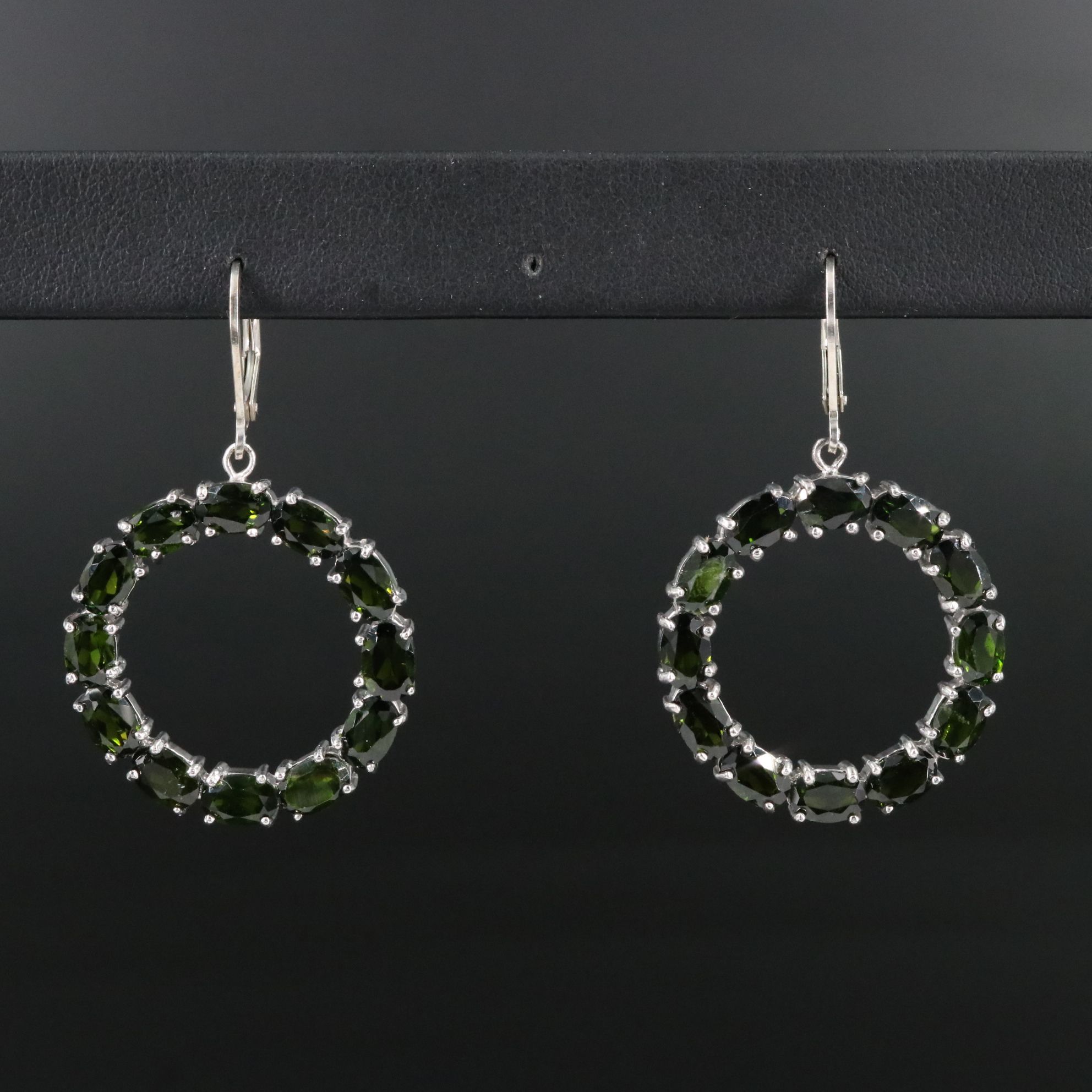 Sterling Diopside Drop Earrings