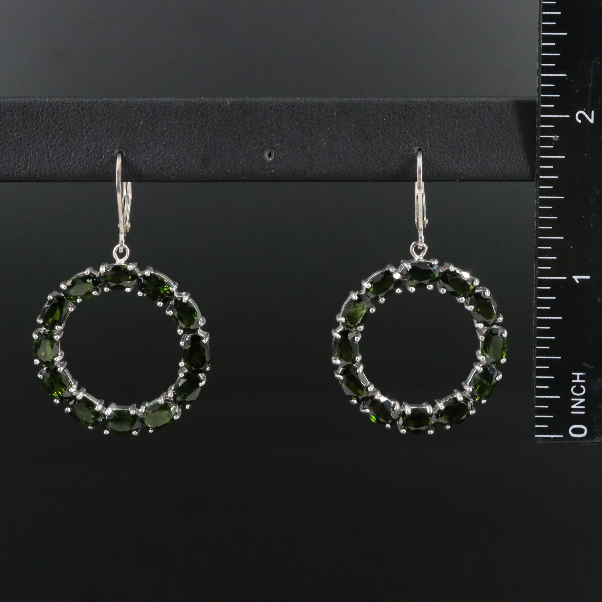 Sterling Diopside Drop Earrings