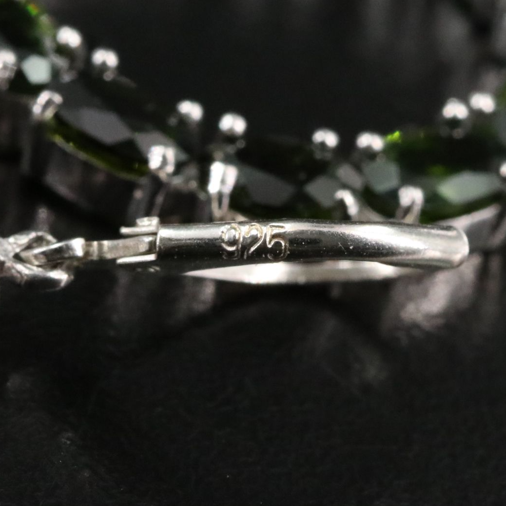 Sterling Diopside Drop Earrings