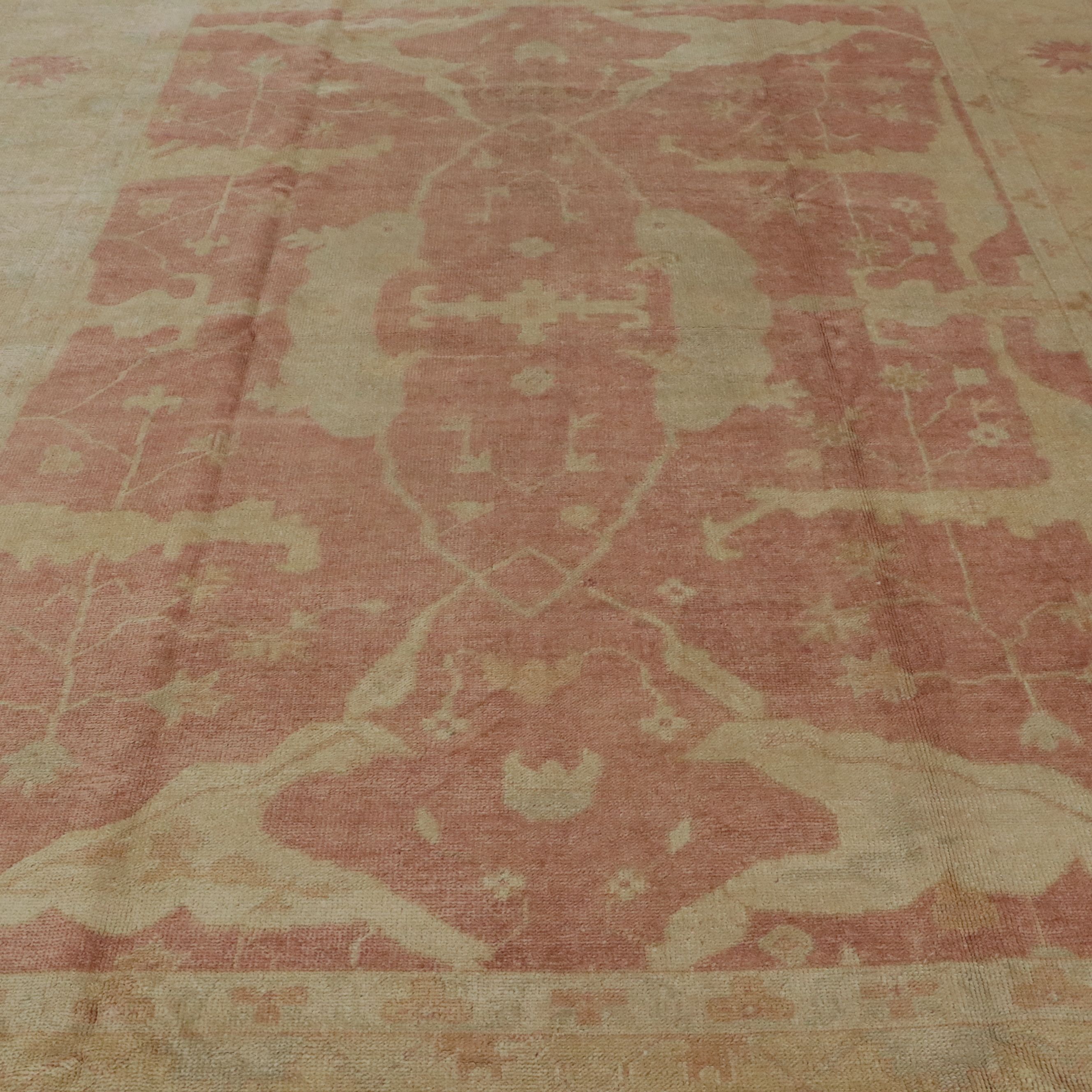 9'1 x 12' Hand-Knotted Turkish Oushak Room-Sized Rug