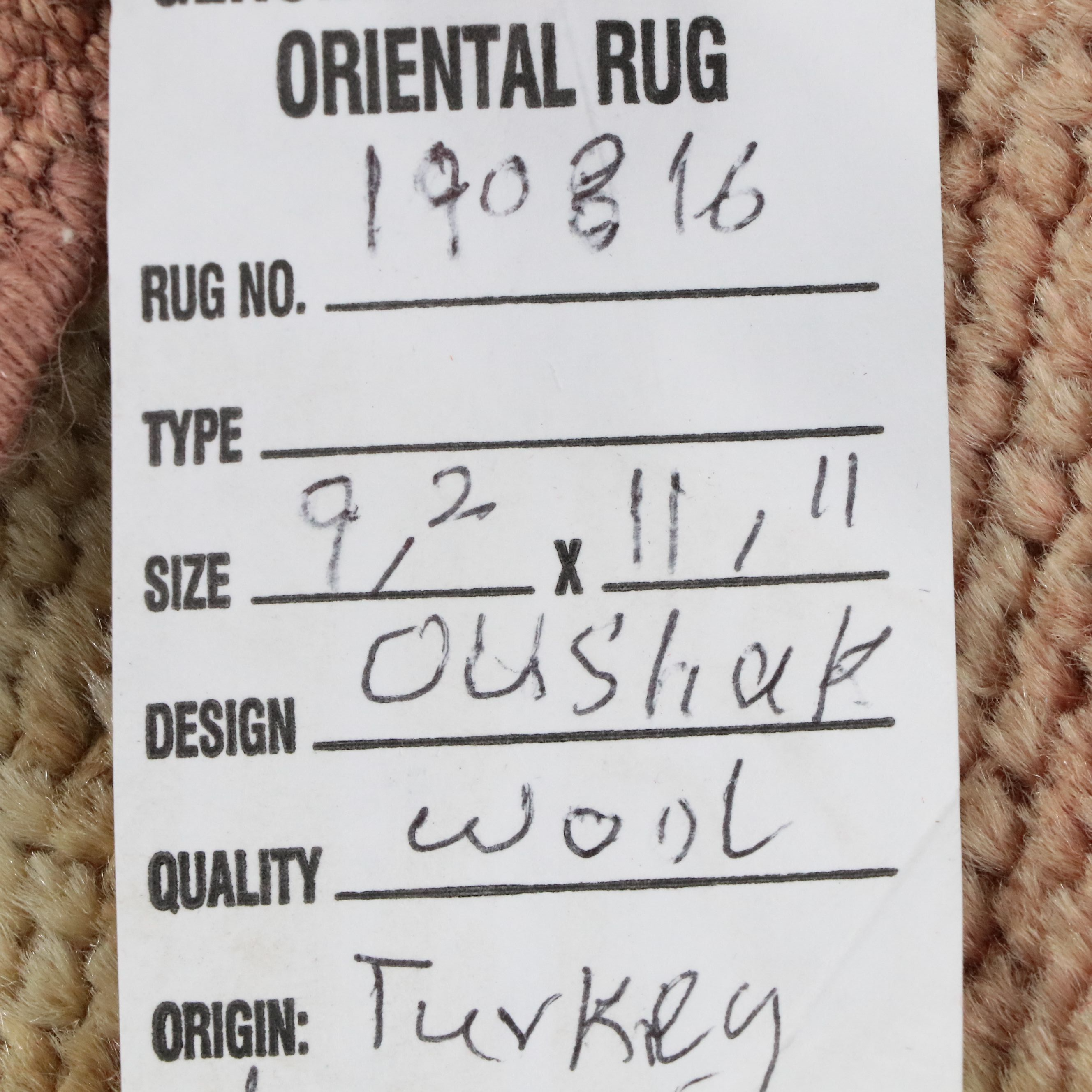 9'1 x 12' Hand-Knotted Turkish Oushak Room-Sized Rug