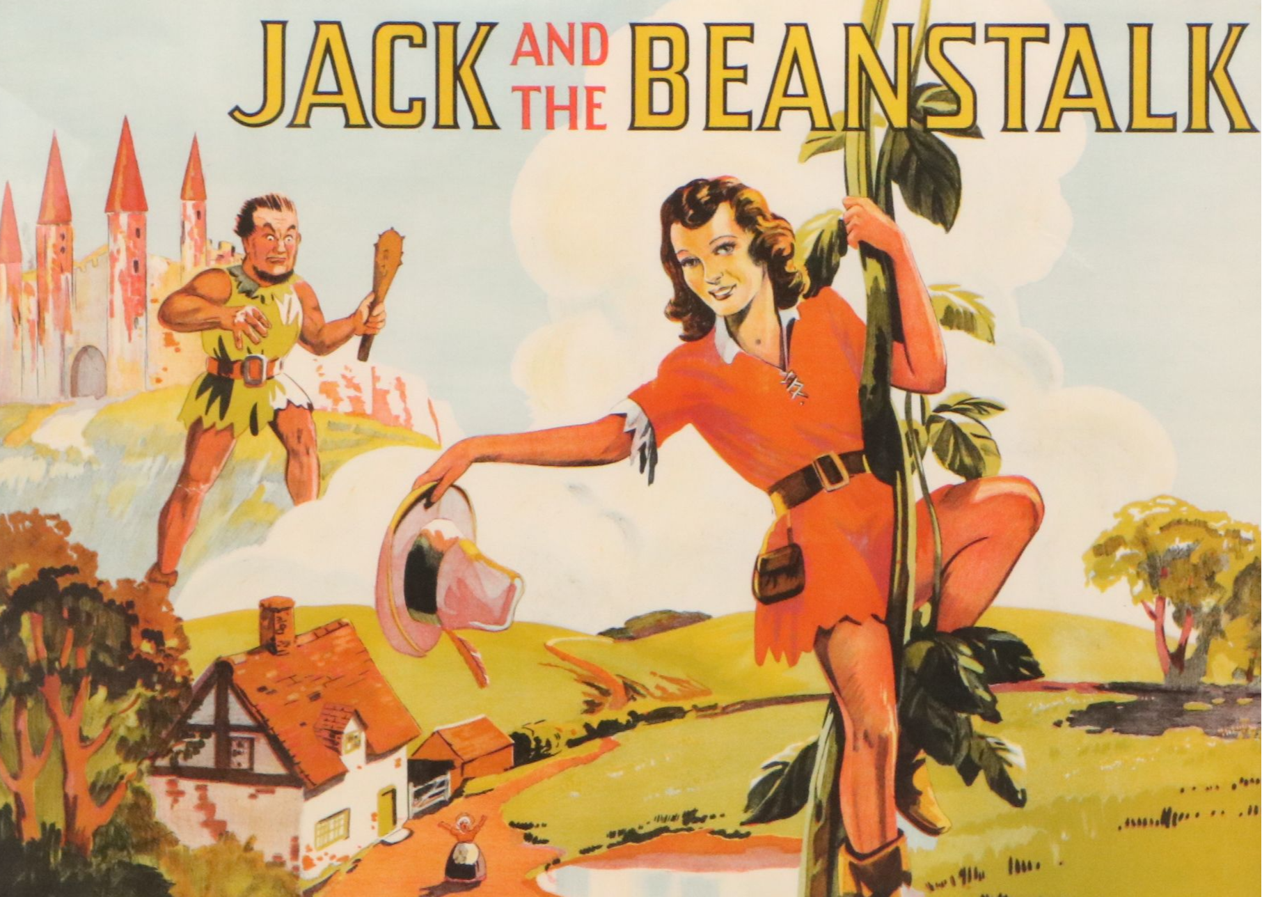 Chromolithograph Poster "Jack and the Beanstalk," Circa 1930
