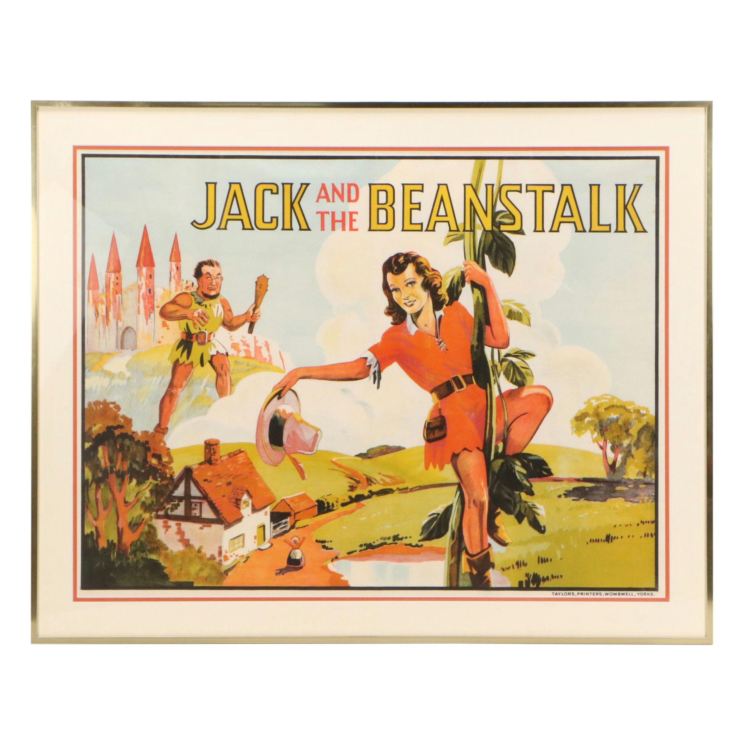 Chromolithograph Poster "Jack and the Beanstalk," Circa 1930