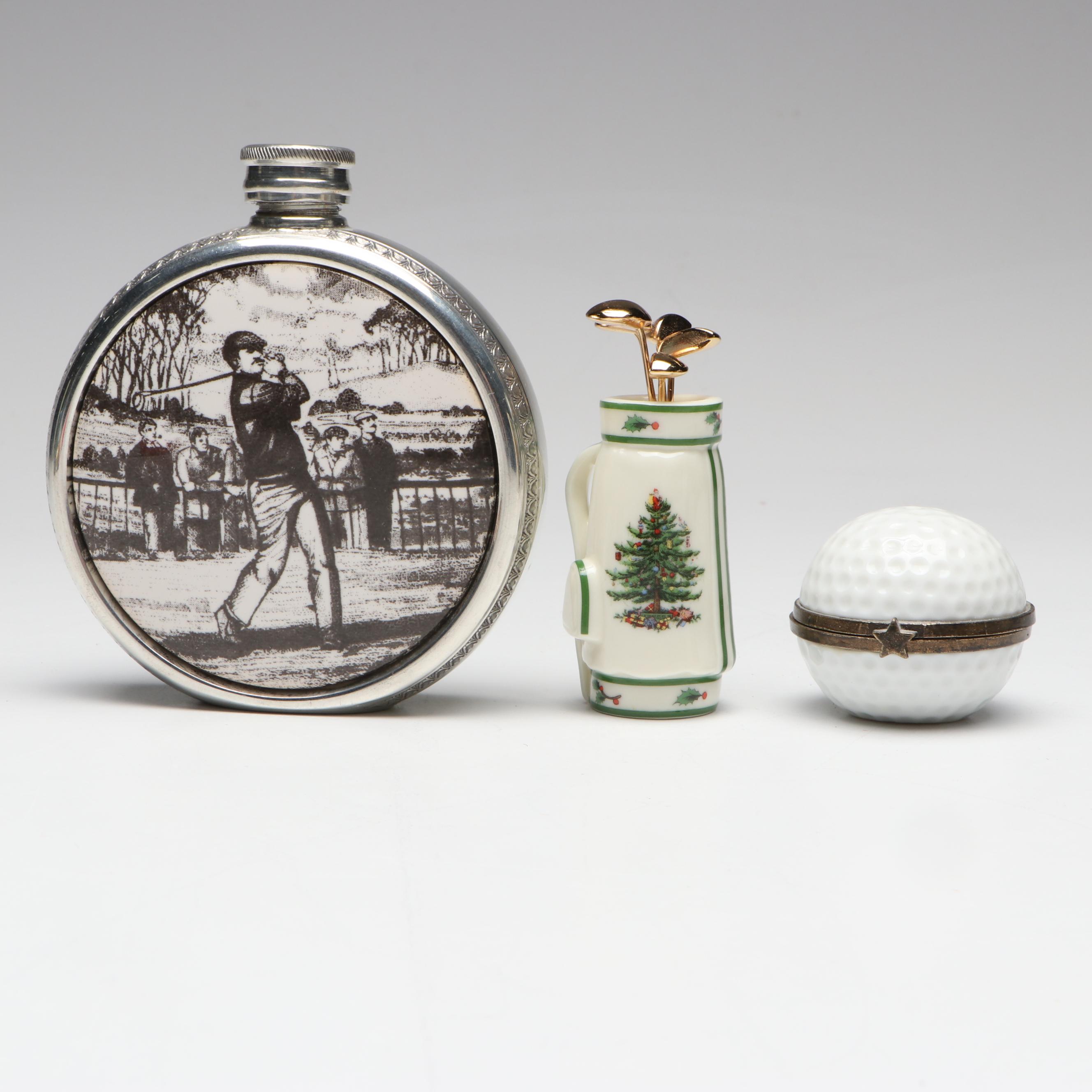Mottahedeh Golf Pitcher with Bone Handled Magnifying Glass and Other Décor