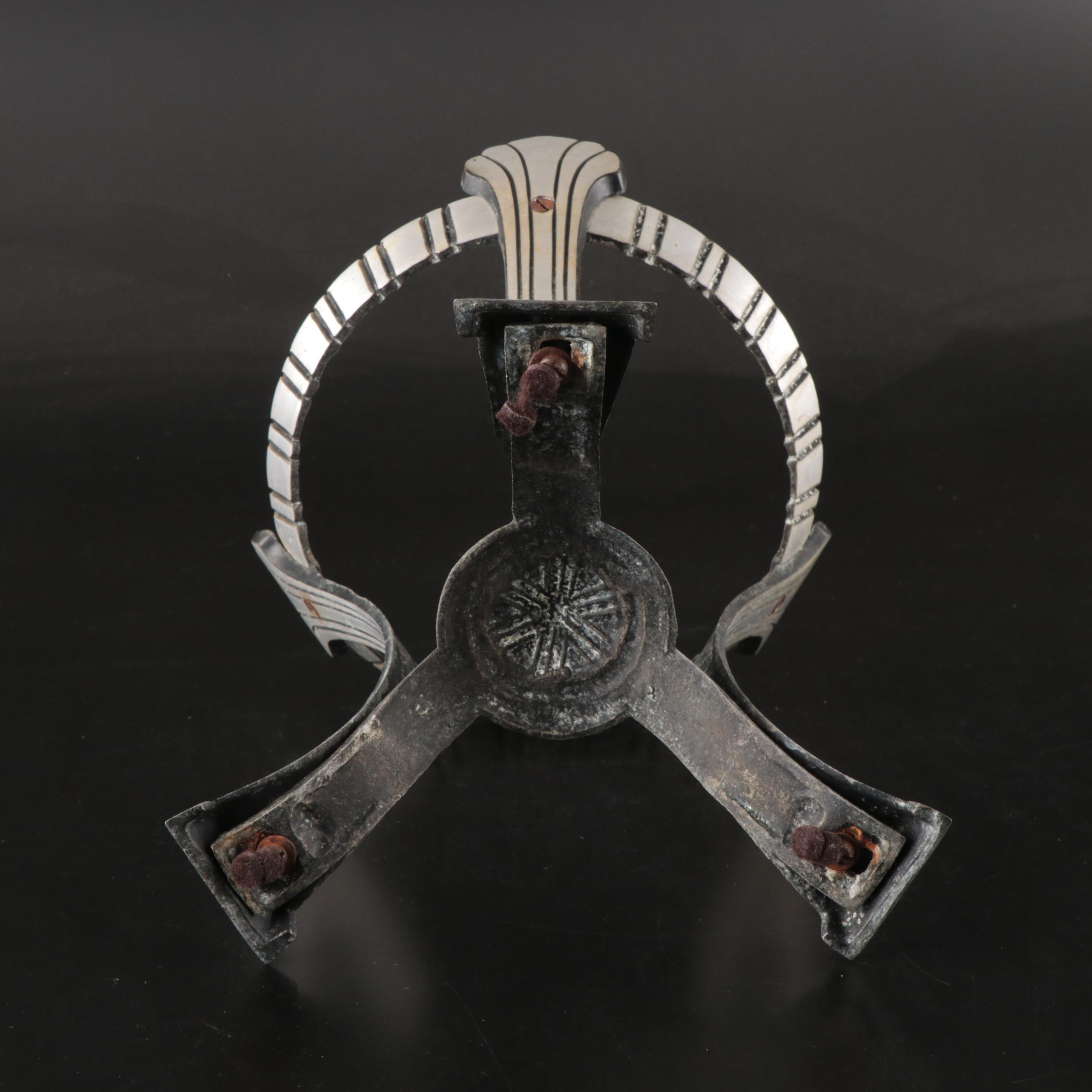 Art Deco Apothecary Show Jar in Metal Tri-Footed Stand, Early 20th Century