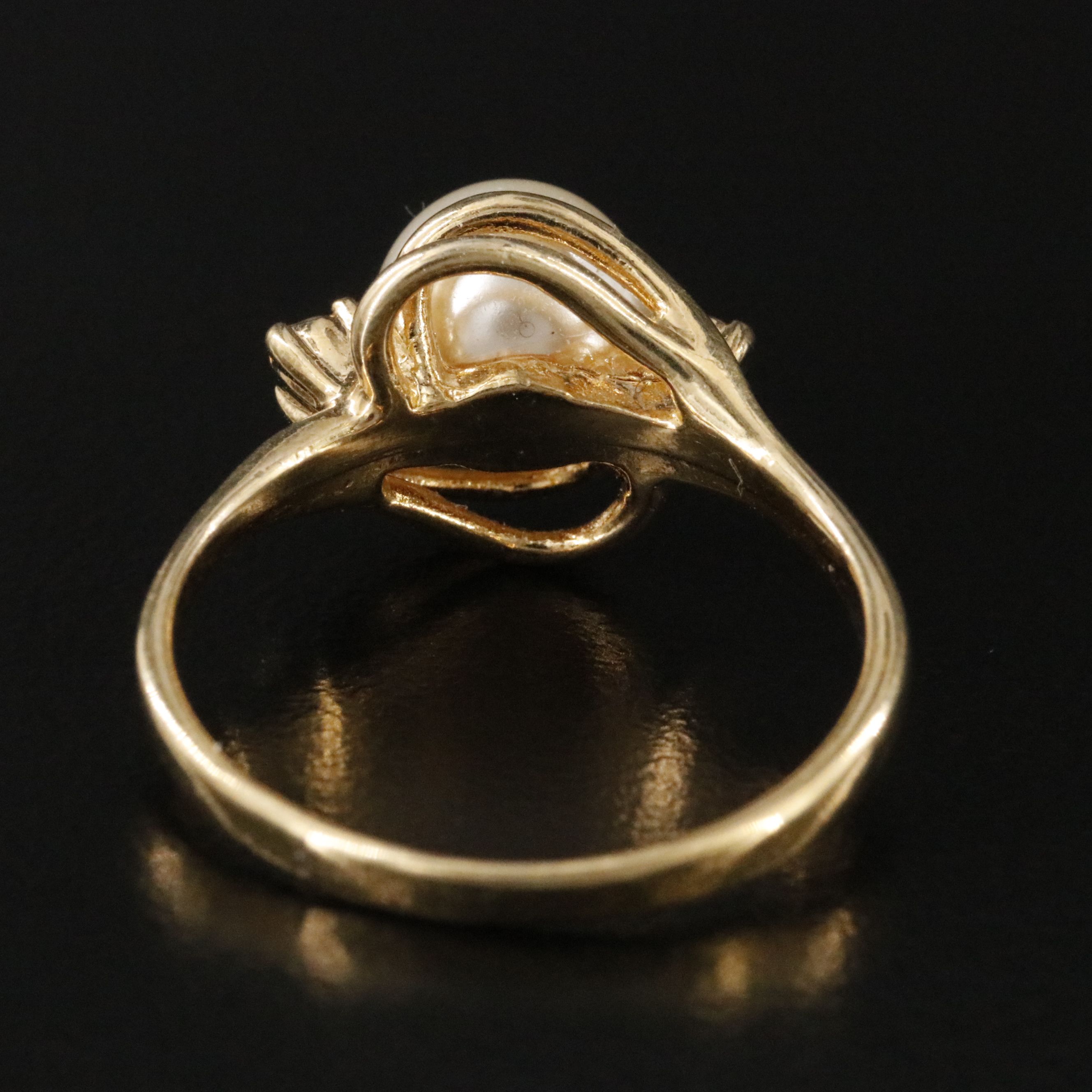 Faux Pearl and Rhinestone Ring