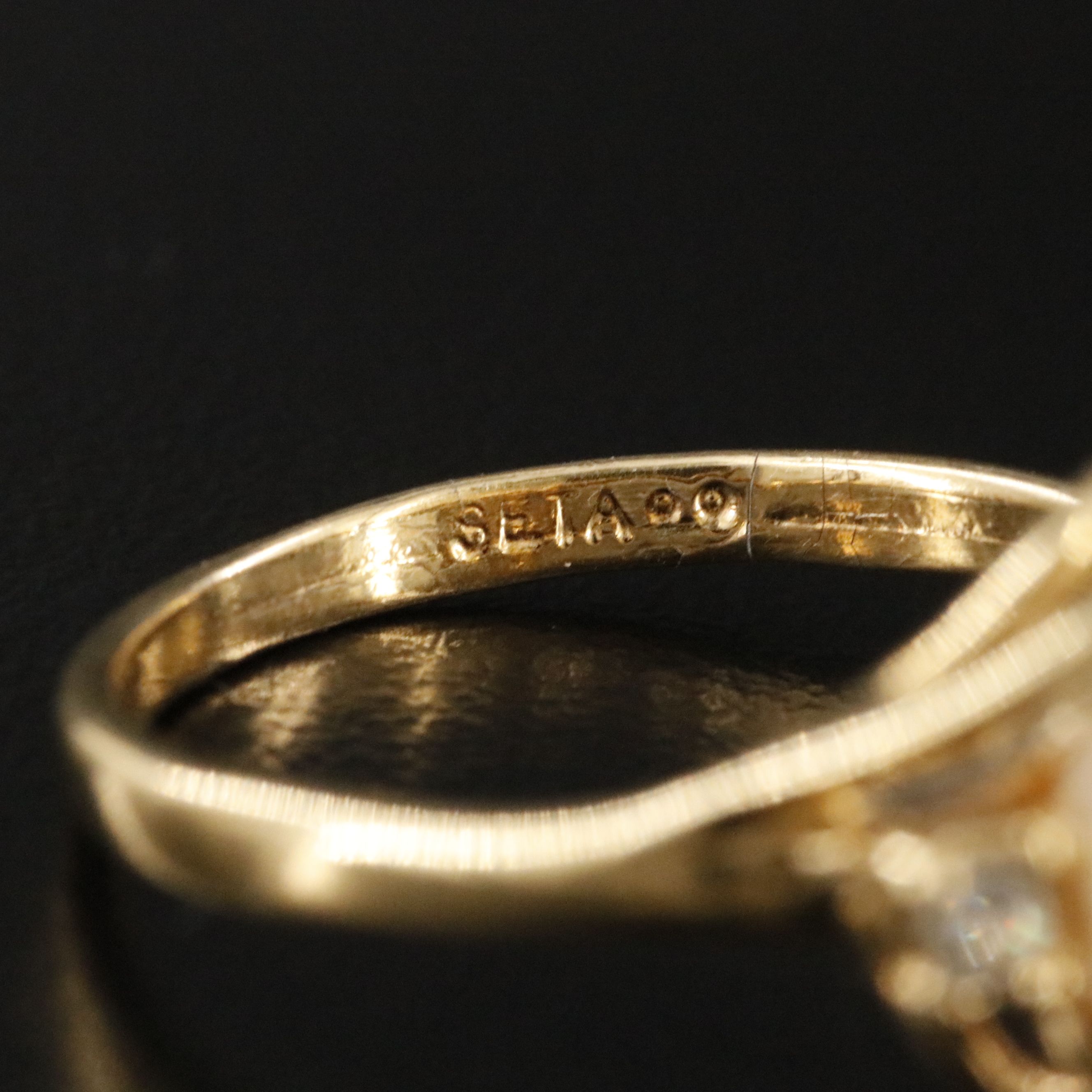 Faux Pearl and Rhinestone Ring