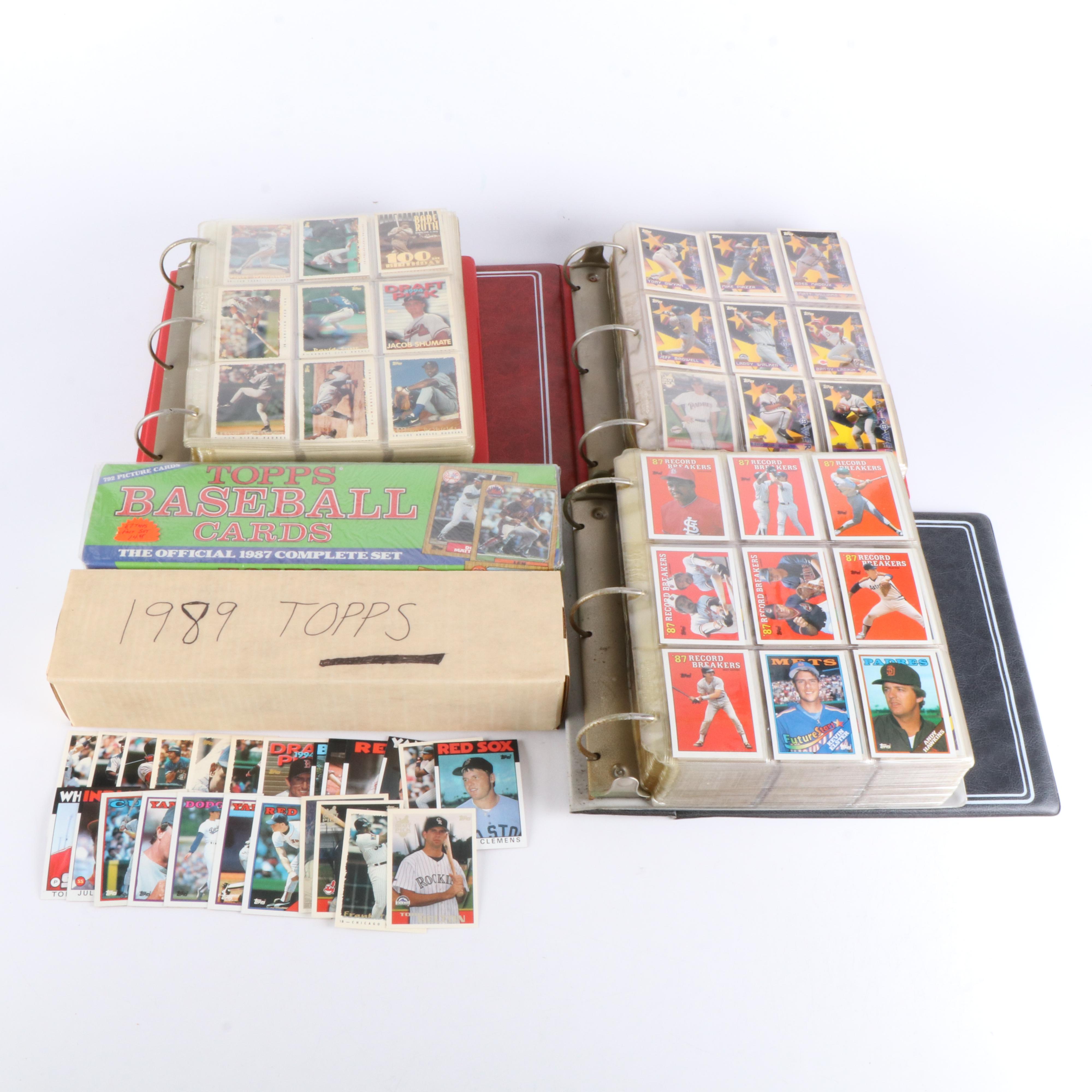 Topps Baseball Cards Featuring Mickey Mantle, Barry Bonds, and More, 1980s-1990s