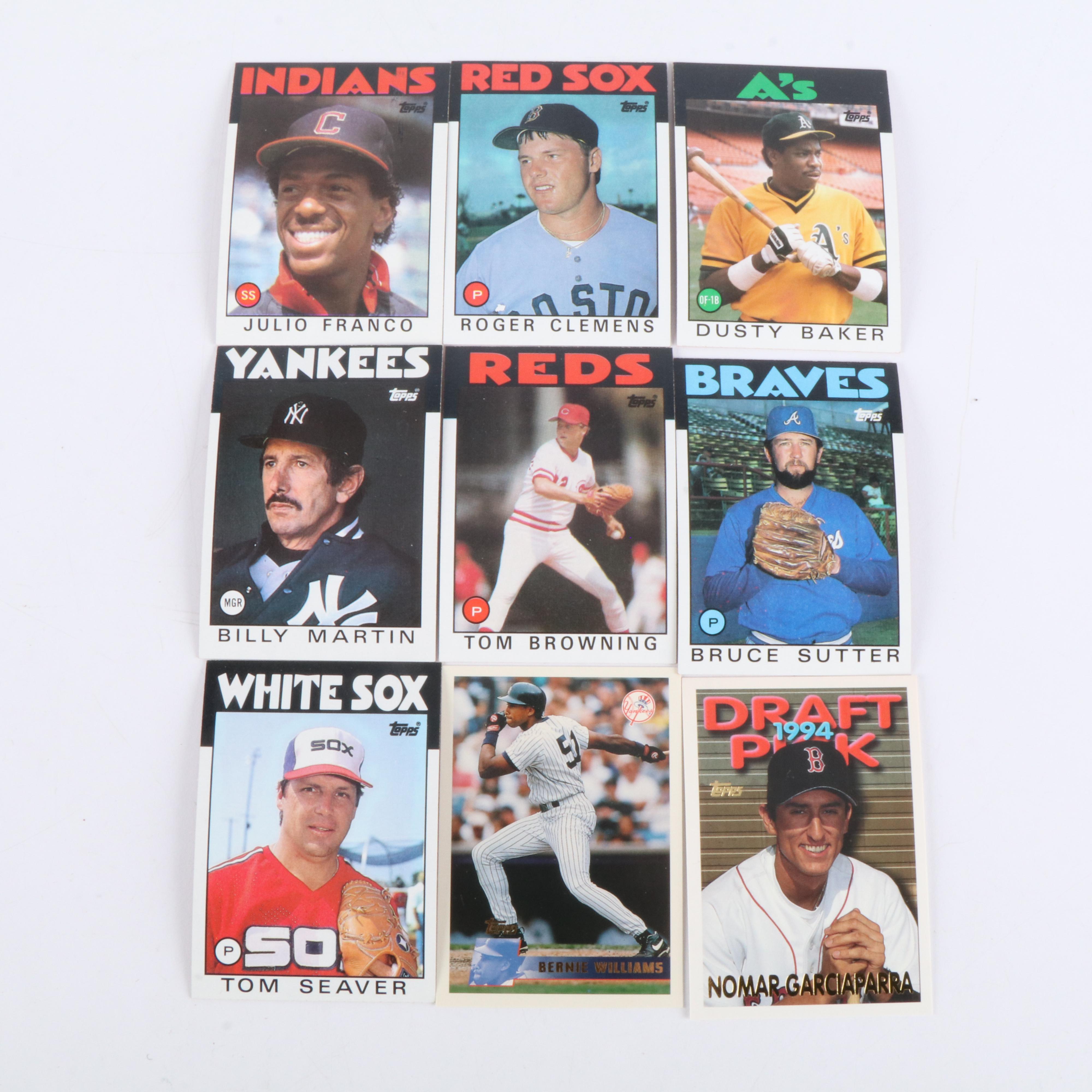 Topps Baseball Cards Featuring Mickey Mantle, Barry Bonds, and More, 1980s-1990s