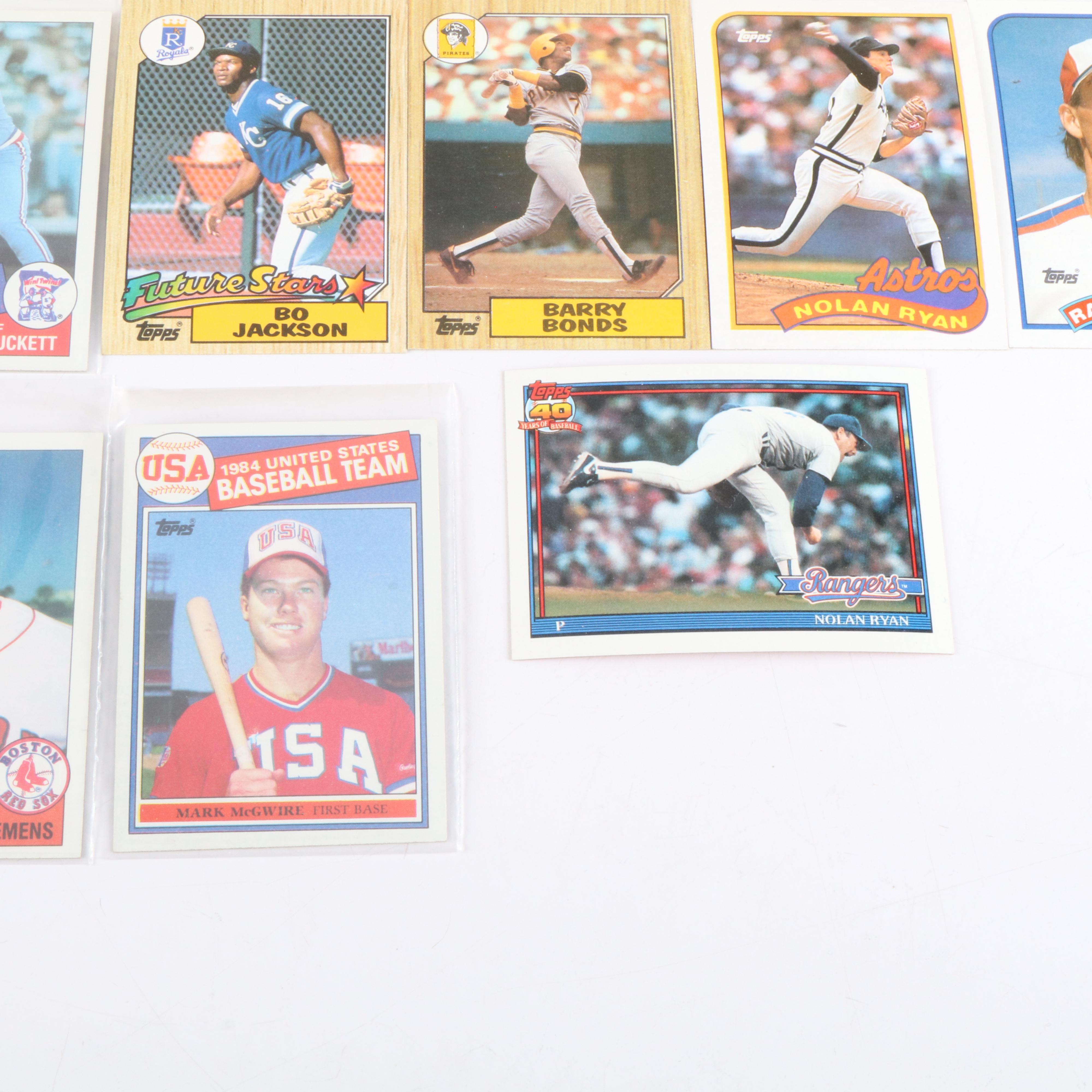 Topps Baseball Card Sets with Derek Jeter and Roger Clemens Rookies, 1980s-1990s