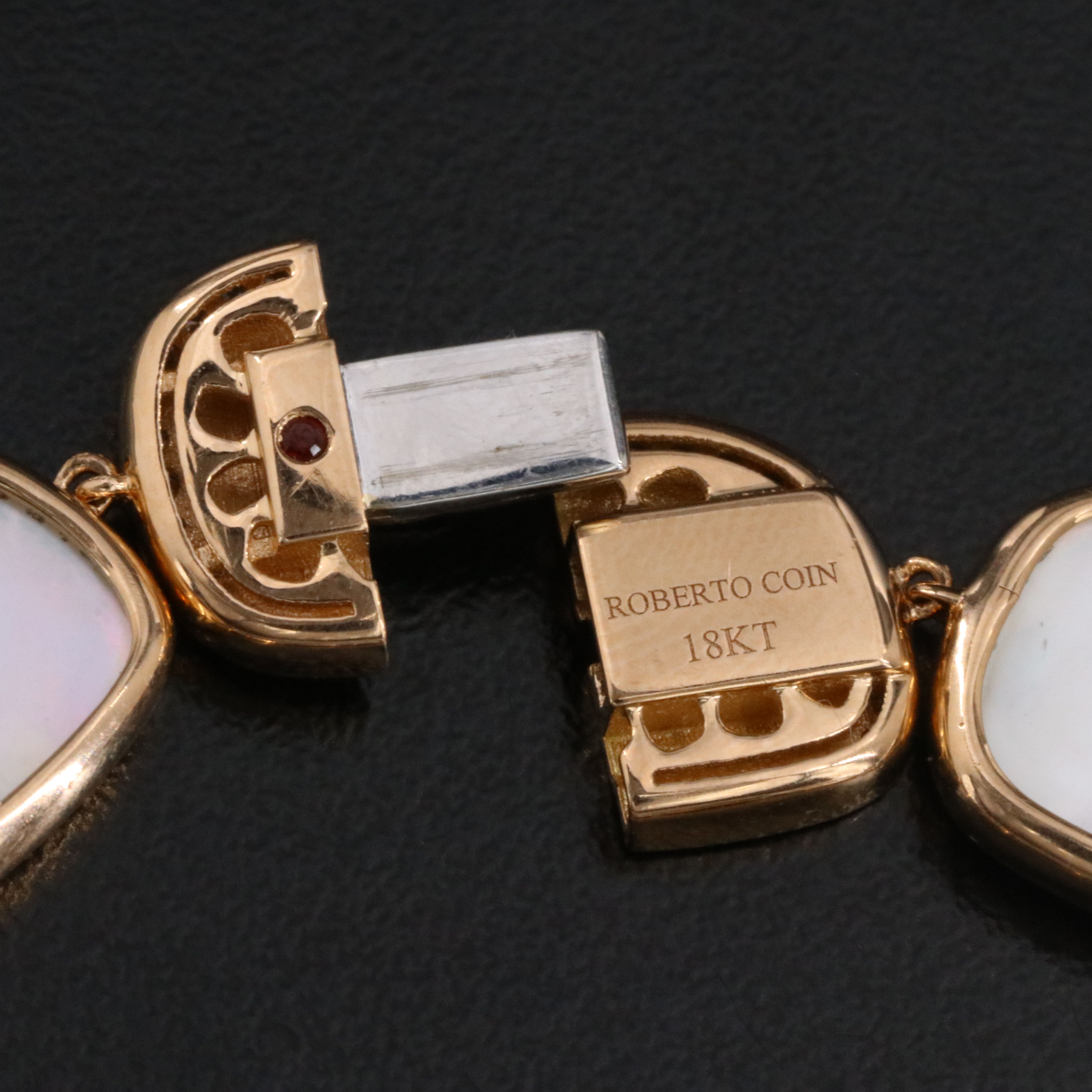 Roberto Coin 18K Rose Gold Mother of Pearl and Diamond Panel Bracelet