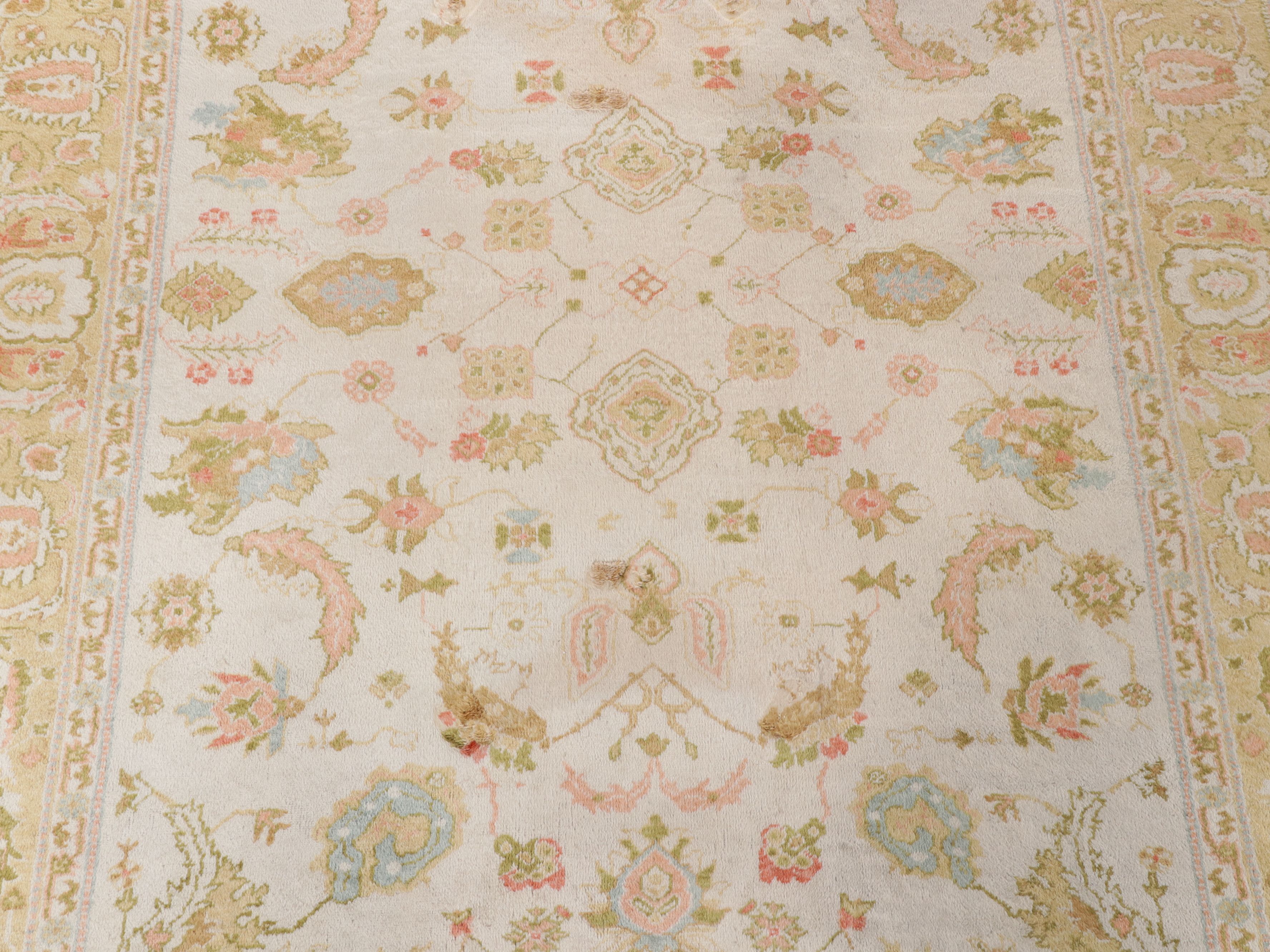 10'5 x 13'9 Hand-Knotted Turkish Oushak Room-Sized Rug