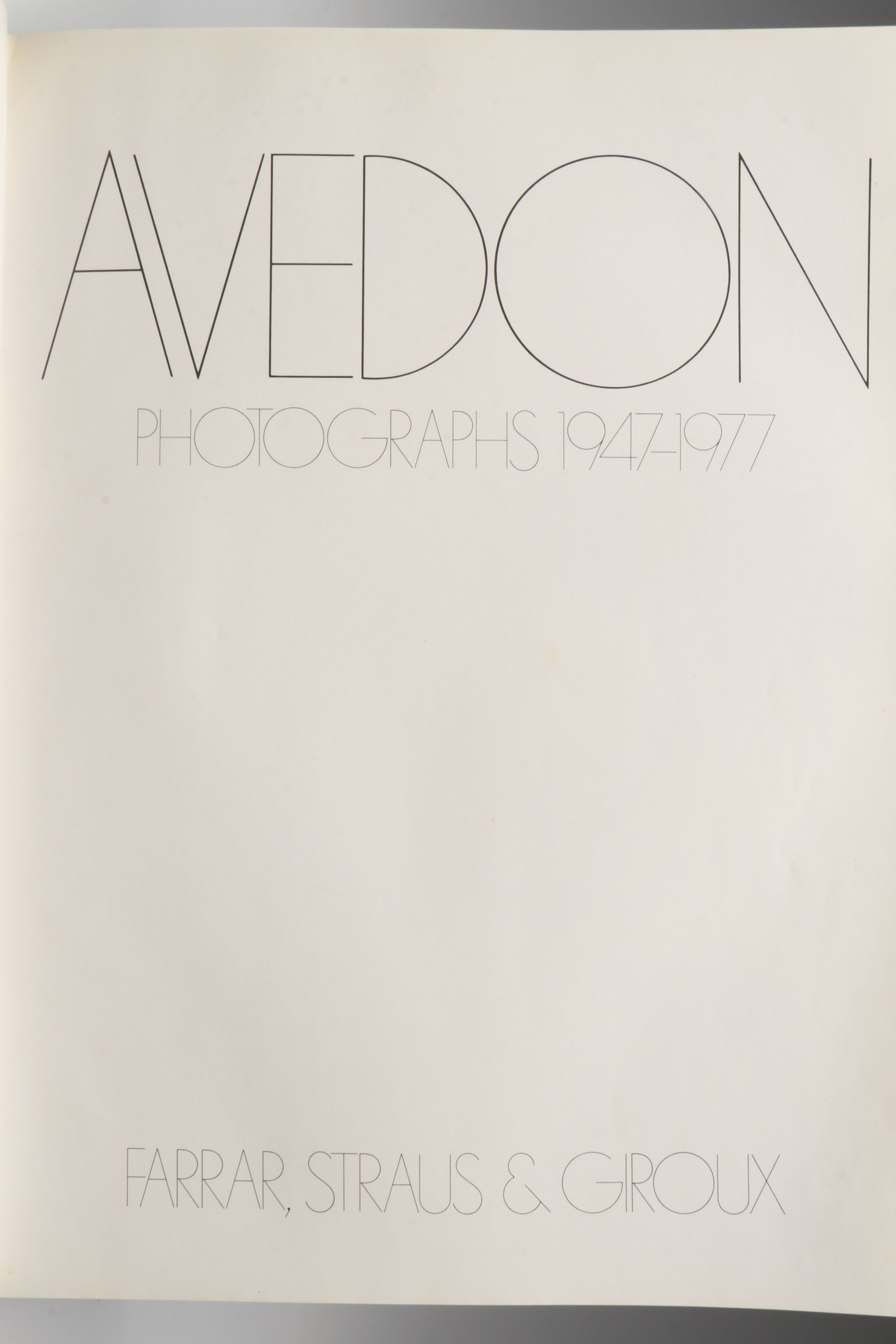 Signed First Edition "Avedon: Photographs, 1947–1977" by Richard Avedon, 1978
