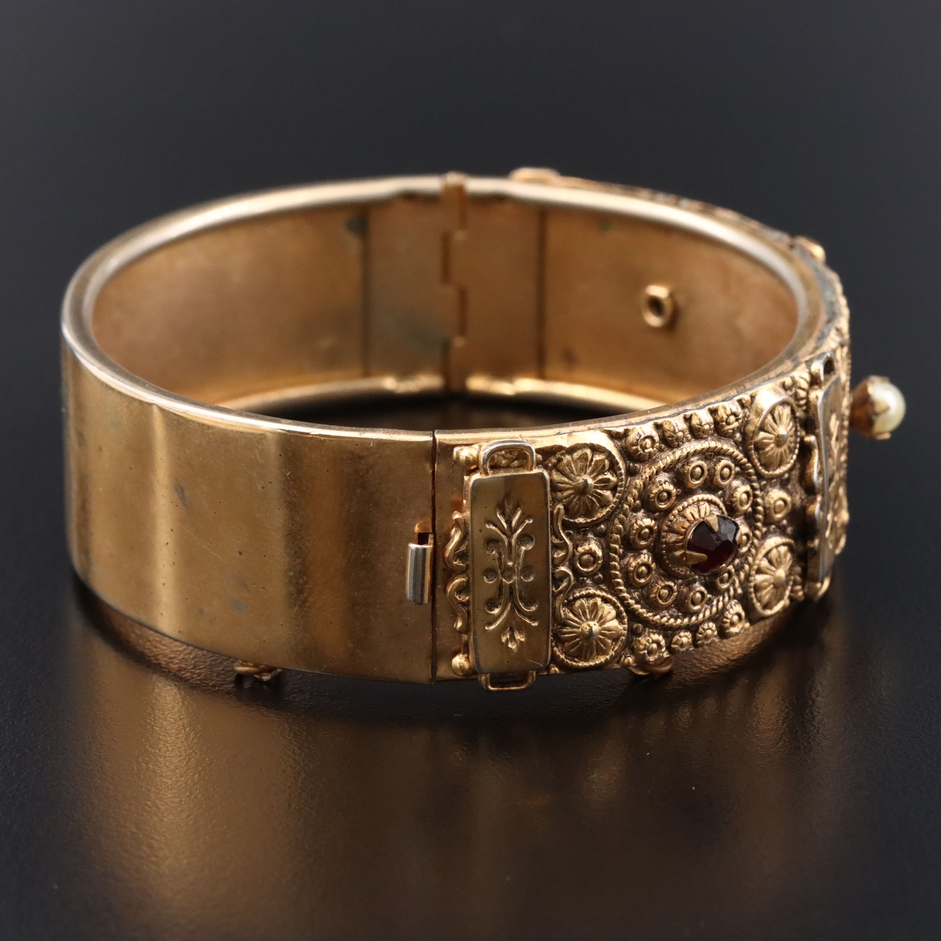 Antique Hinged Bangle Bracelet