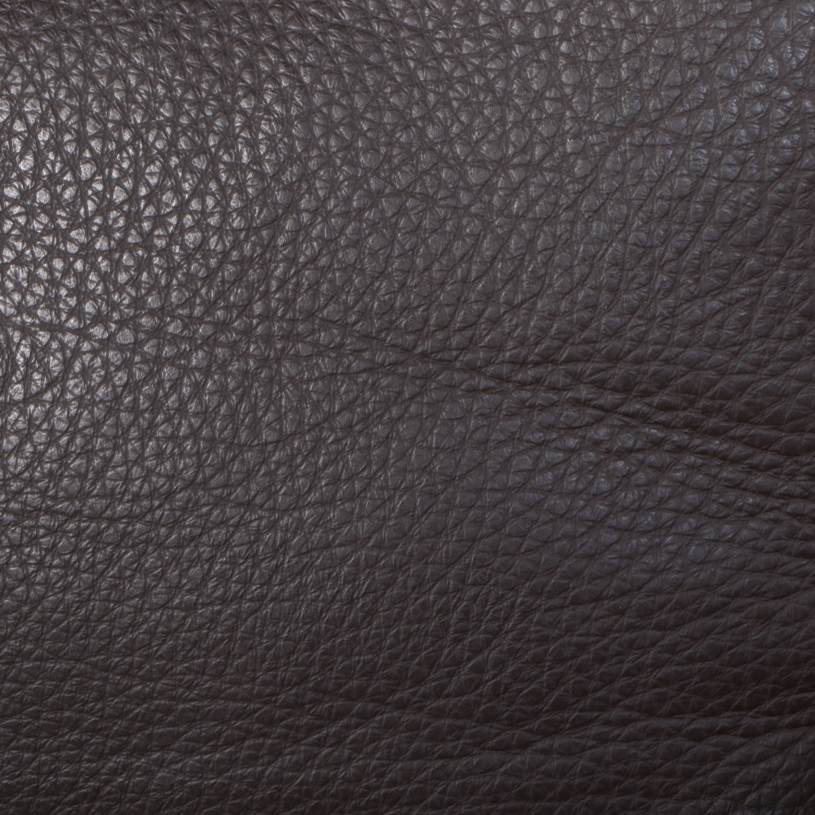 Pair of IKEA Modern Leather Armchairs with Ottoman