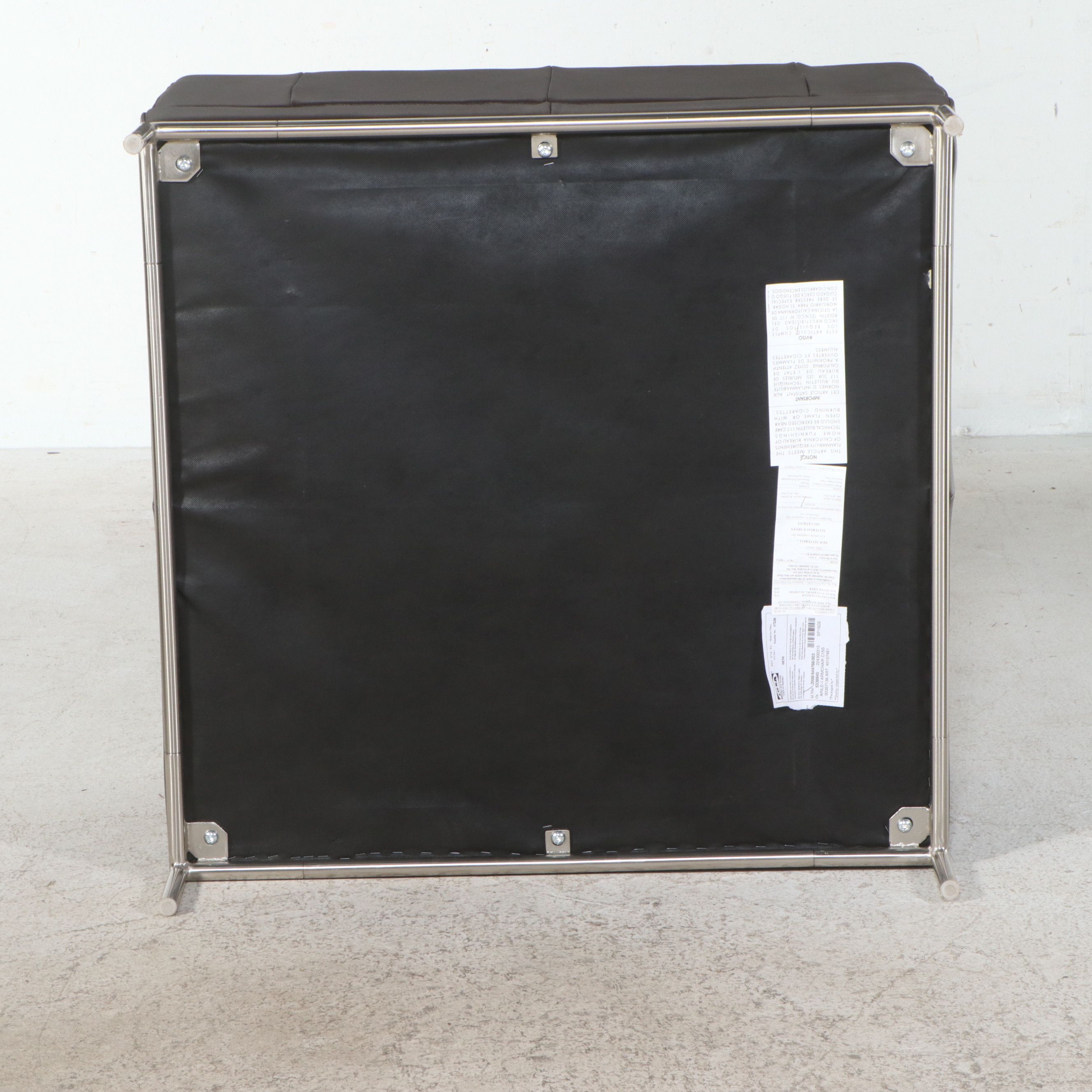 Pair of IKEA Modern Leather Armchairs with Ottoman