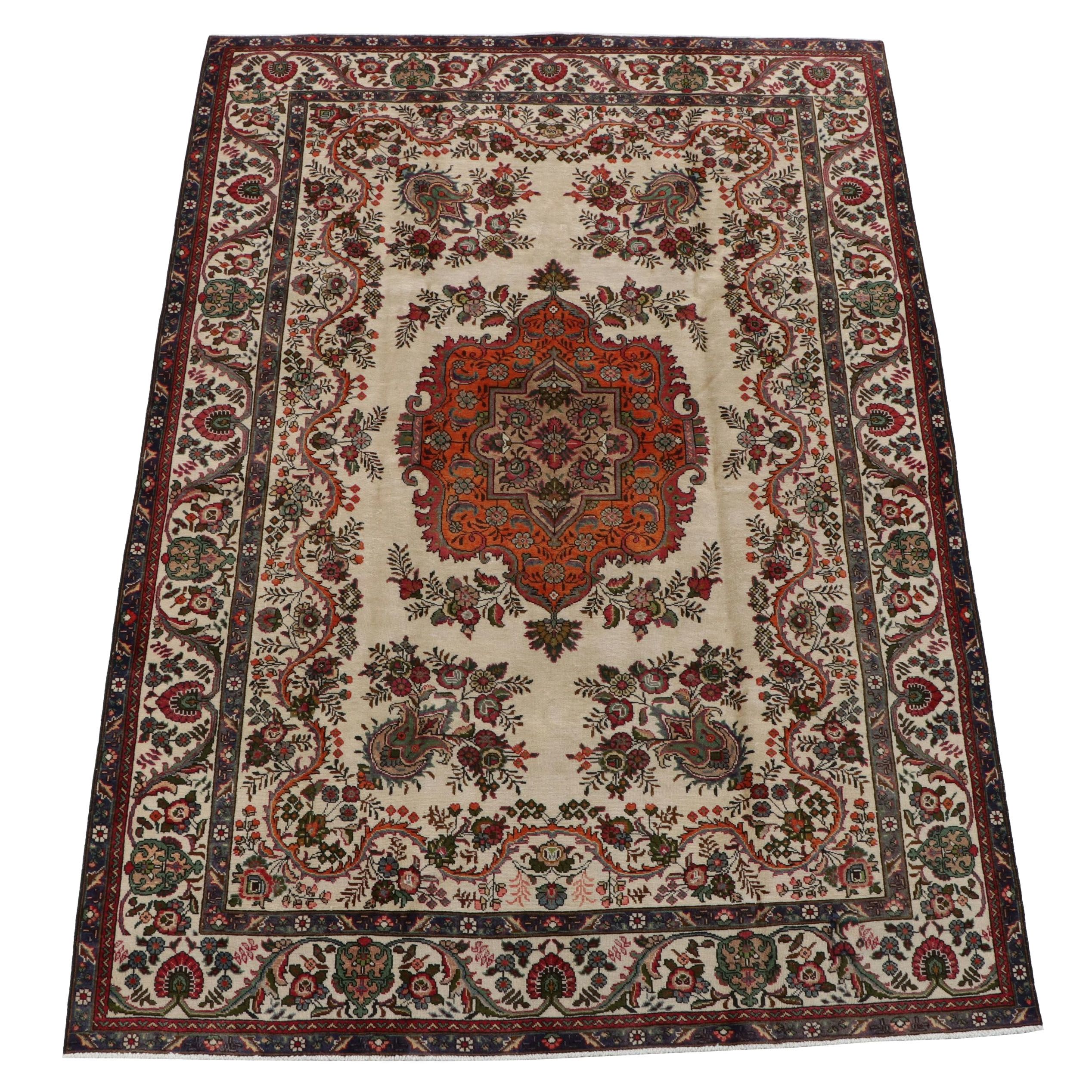 8' x 11'5 Hand-Knotted Persian Tabriz Area Rug