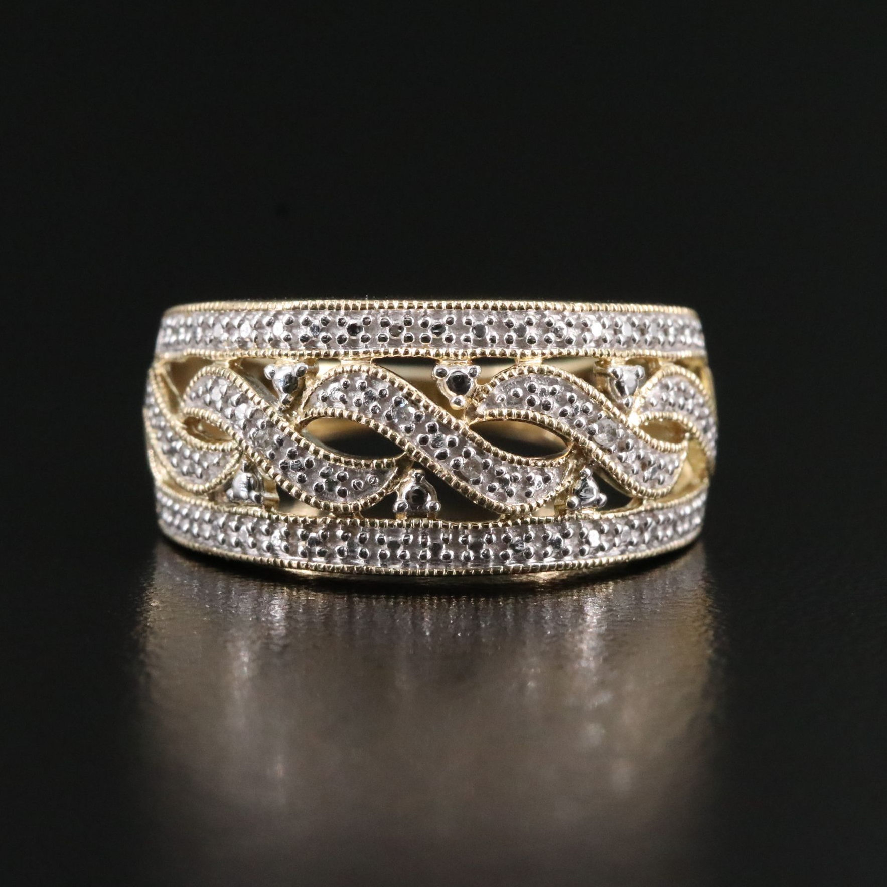 Sterling Ring with Diamond Accents
