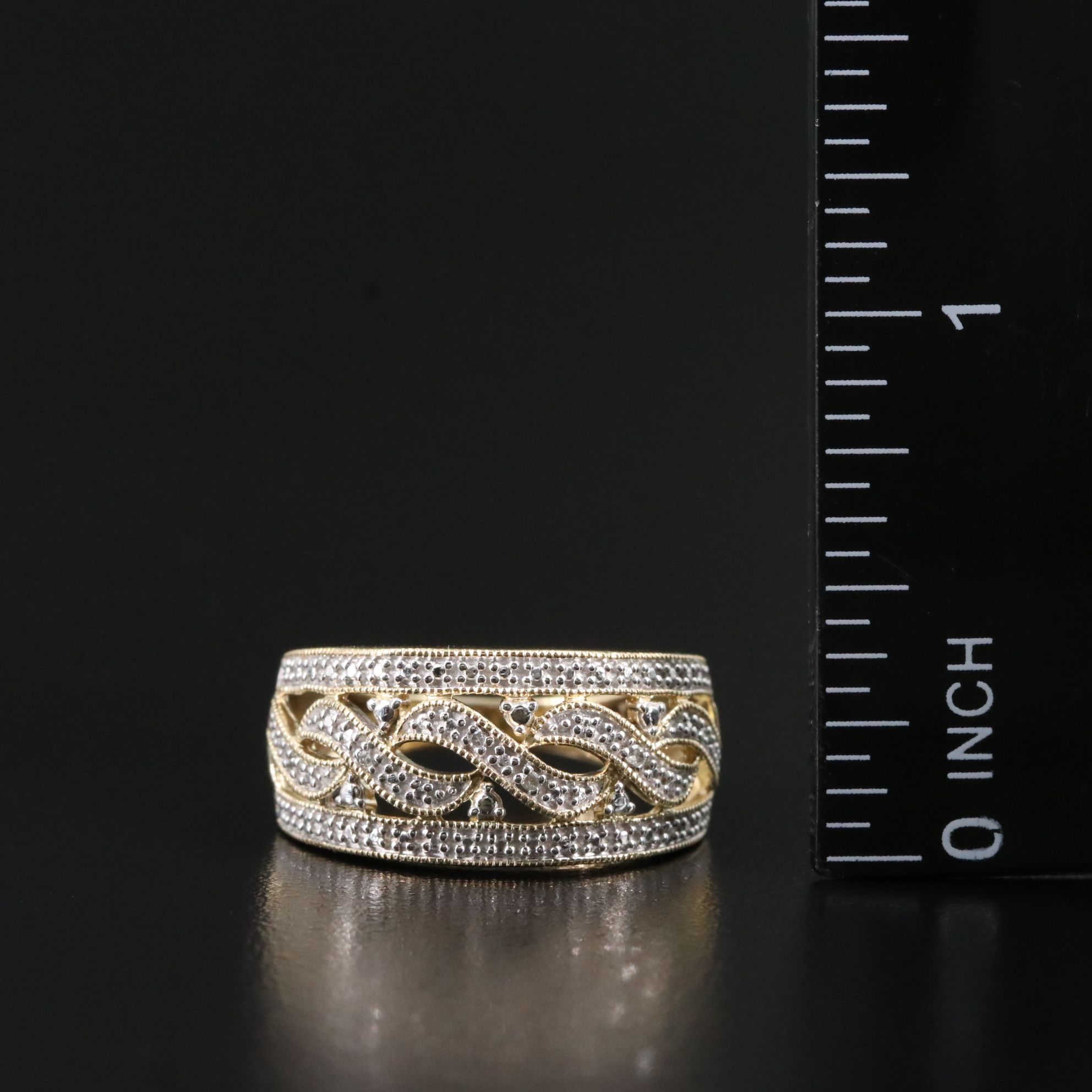 Sterling Ring with Diamond Accents