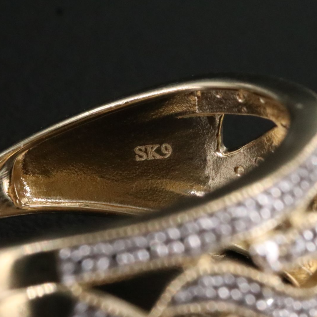 Sterling Ring with Diamond Accents