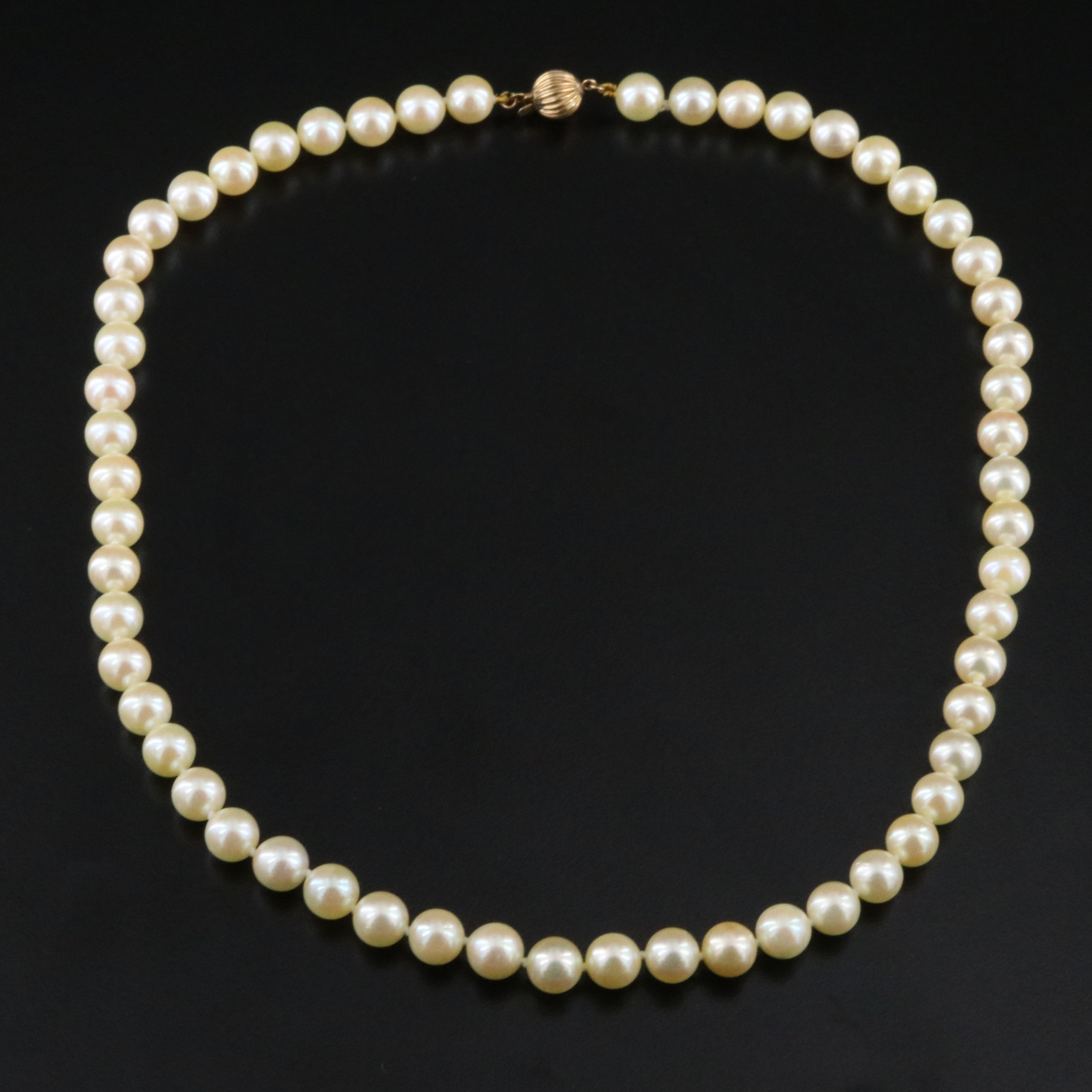 Pearl Necklace with 14K Clasp