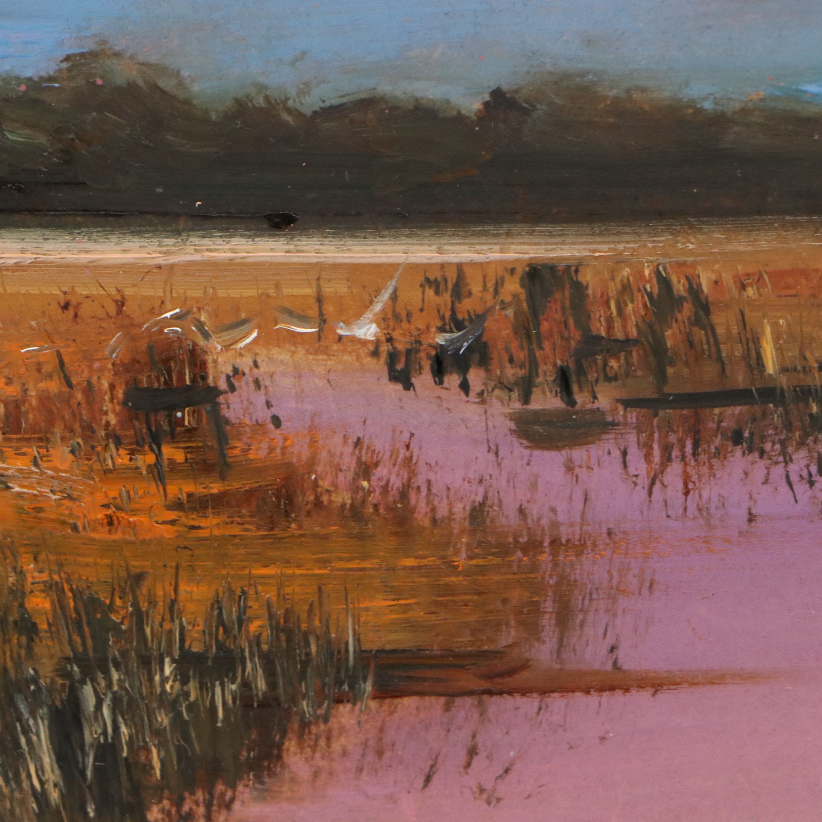 Natalia Demenko Oil Painting of Sunset Landscape, 21st Century