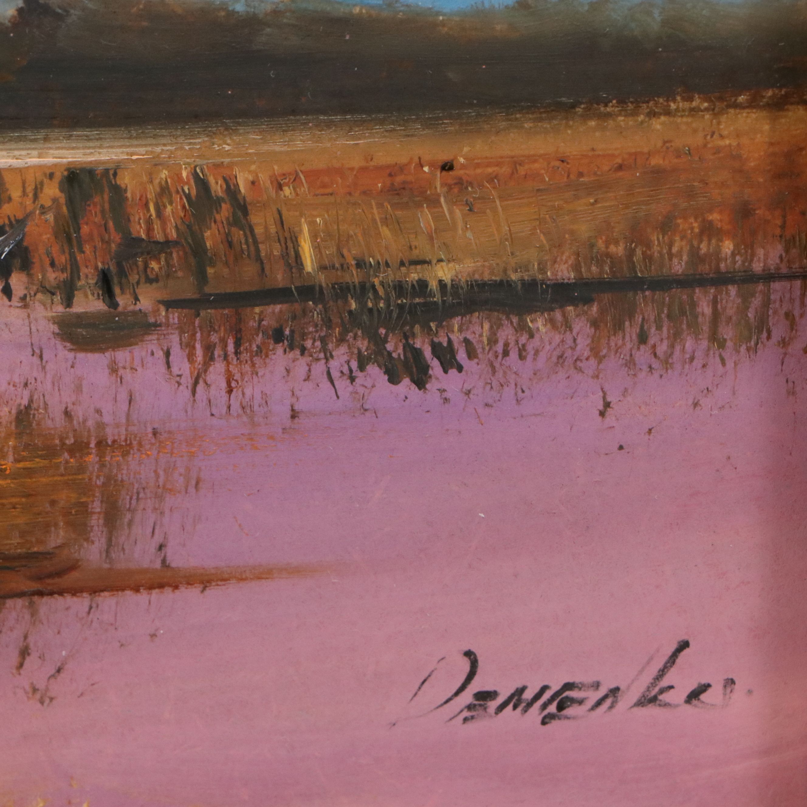 Natalia Demenko Oil Painting of Sunset Landscape, 21st Century