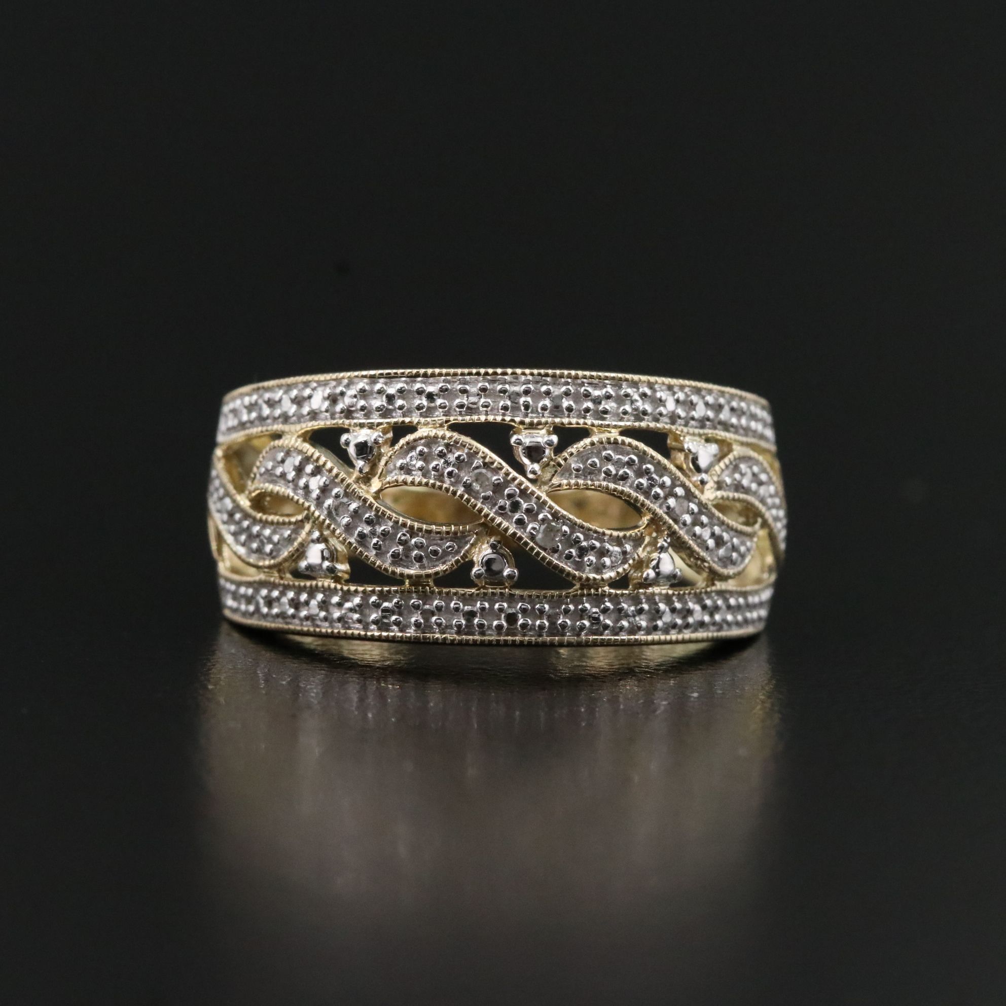 Sterling Ring with Diamond Accents