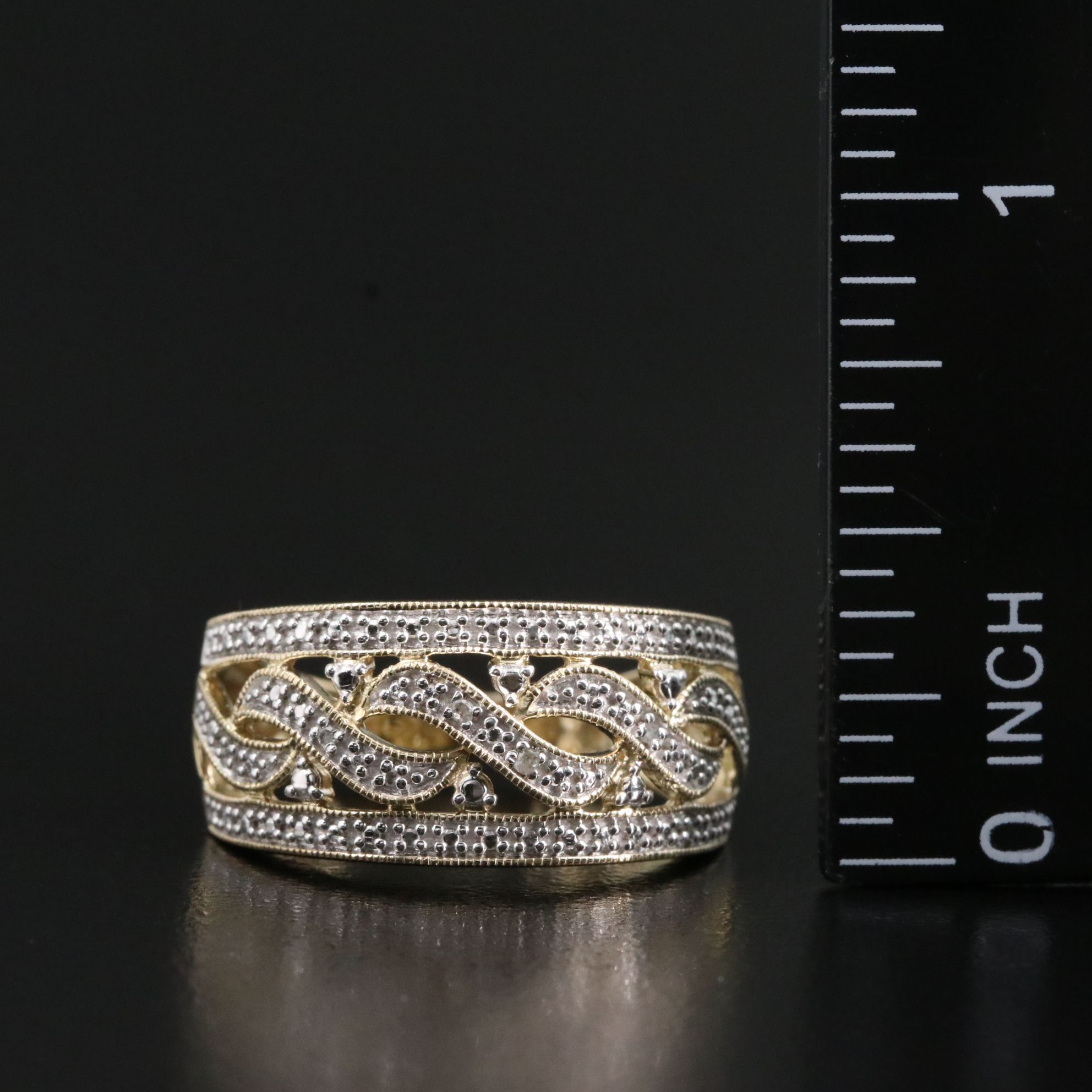 Sterling Ring with Diamond Accents