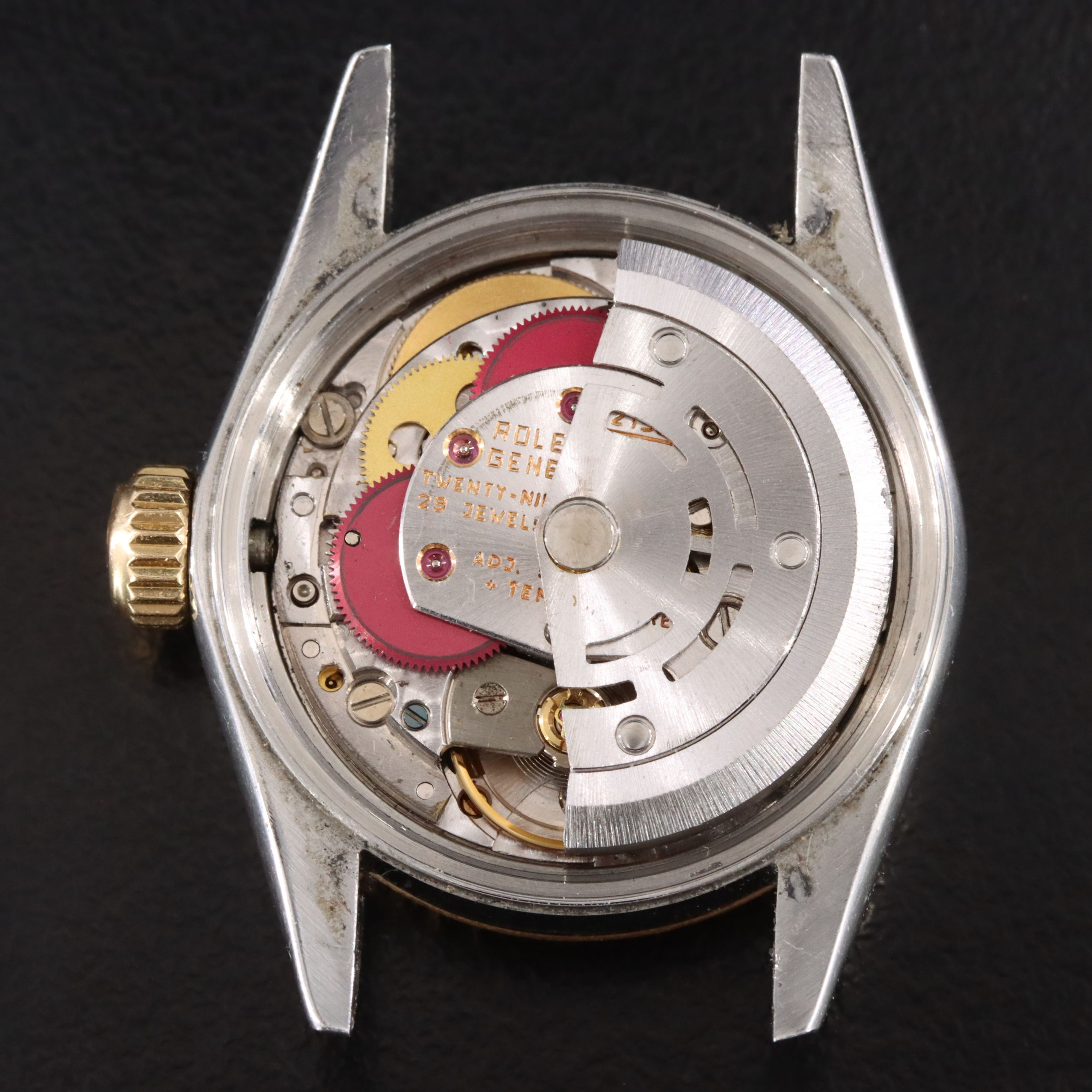 1990 Rolex Oyster Perpetual White Roman Dial 24mm Two Tone Watch