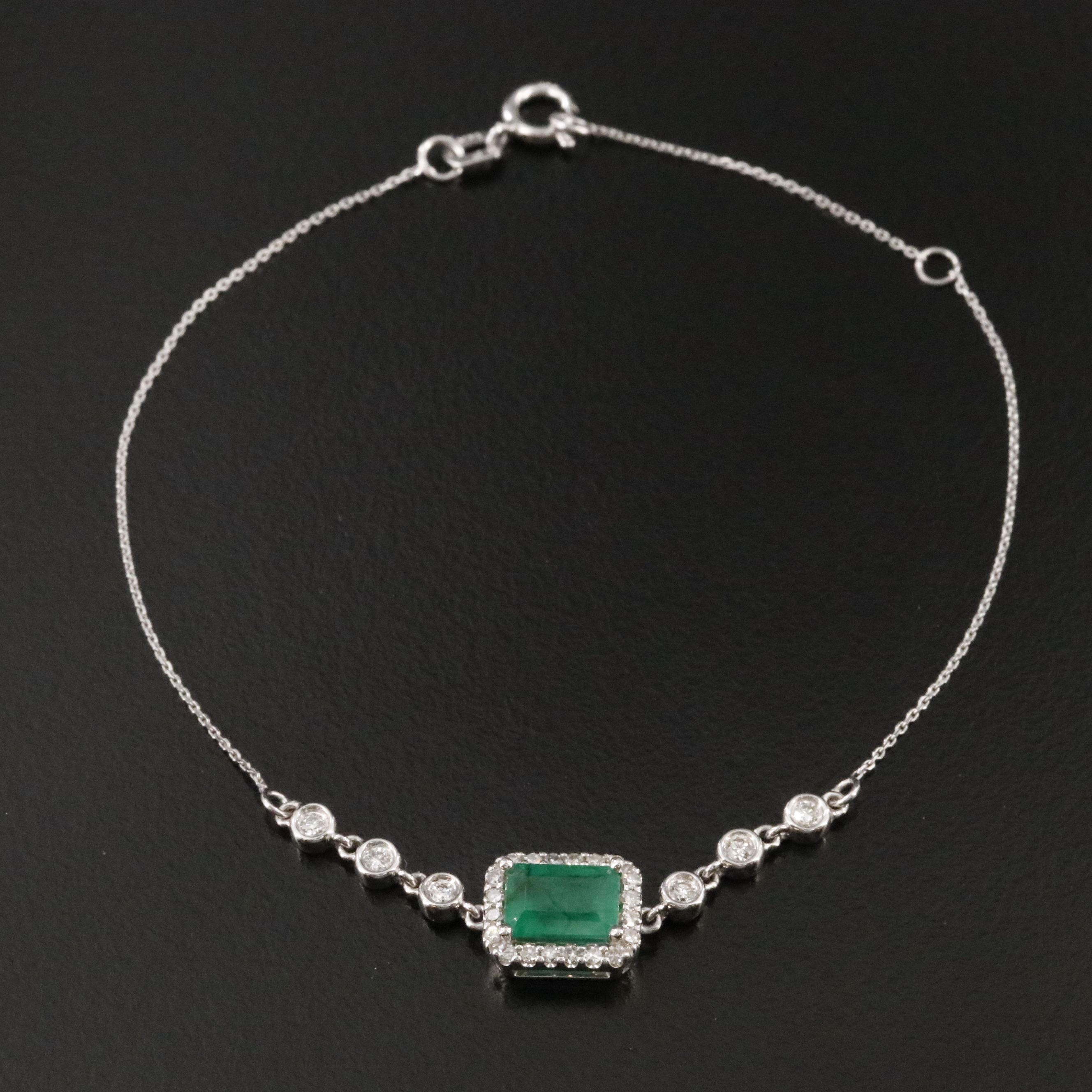 14K Emerald and Diamond Bracelet