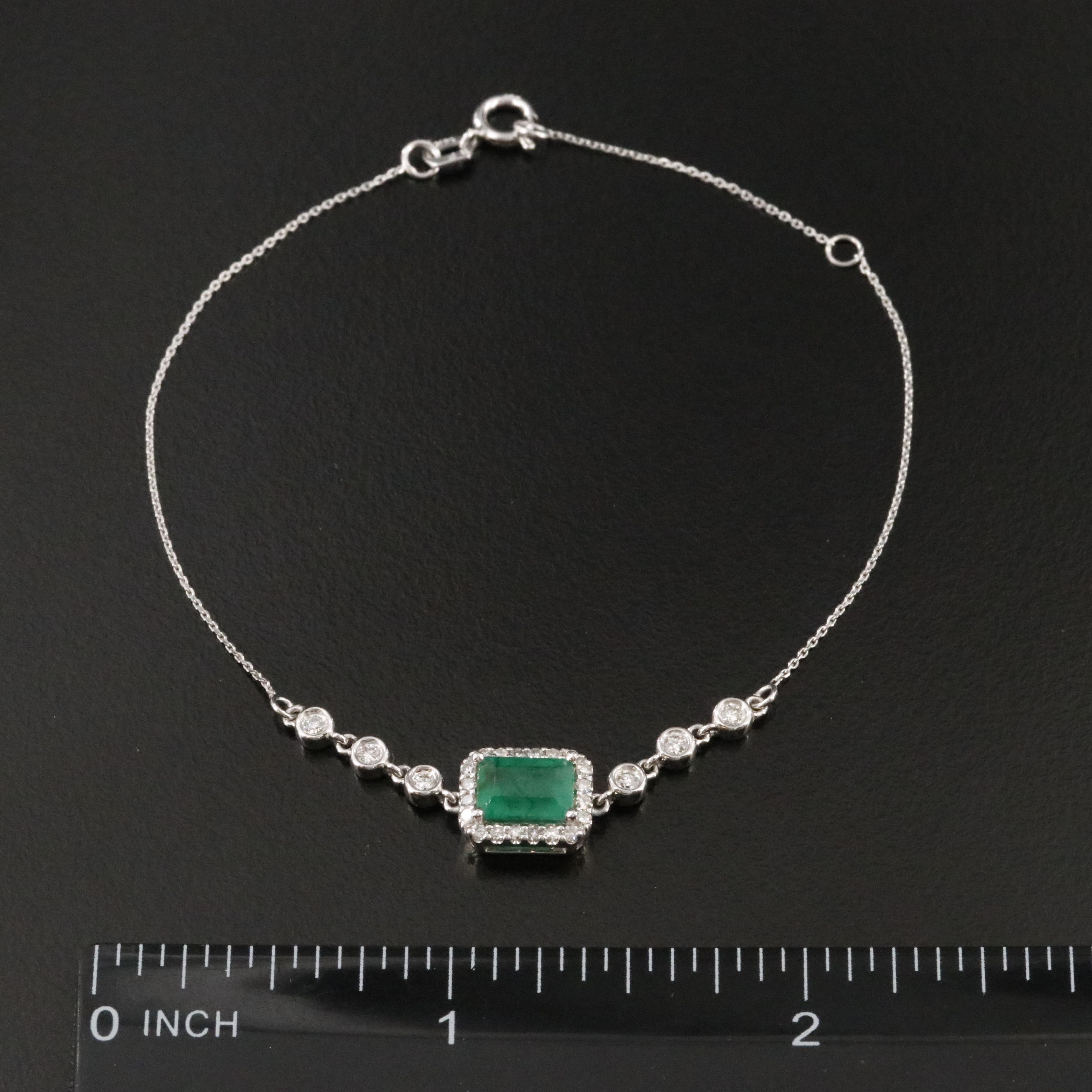 14K Emerald and Diamond Bracelet