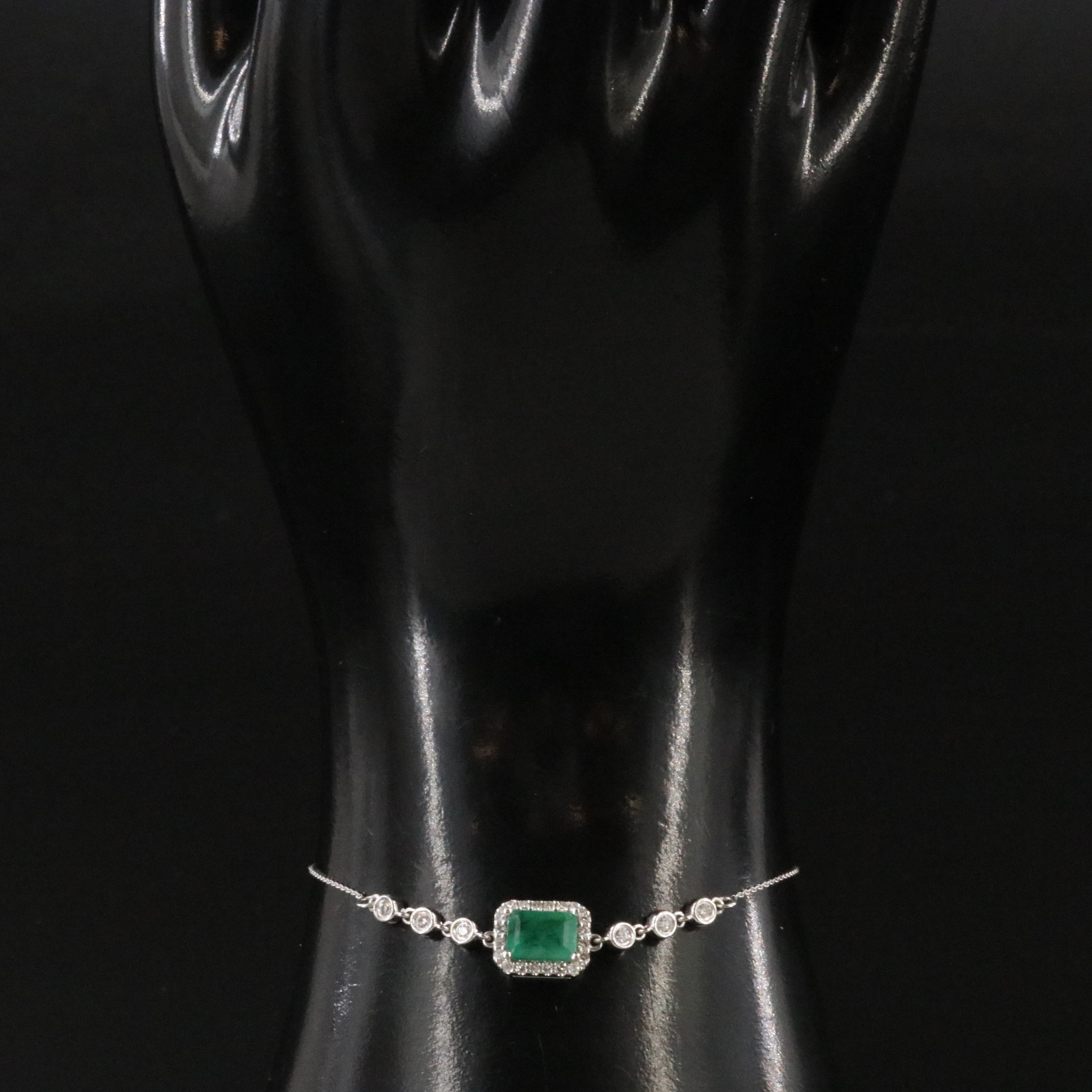 14K Emerald and Diamond Bracelet