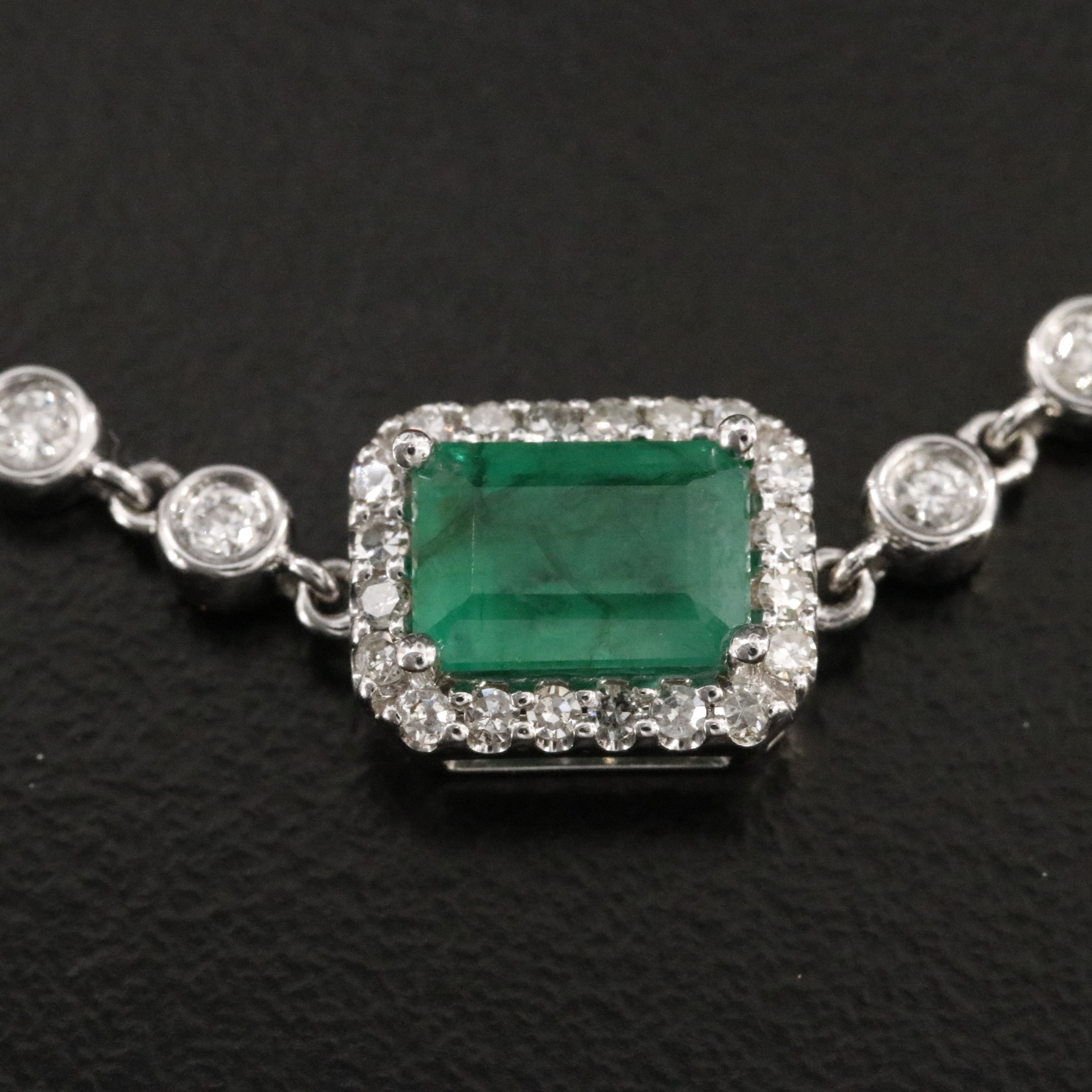 14K Emerald and Diamond Bracelet