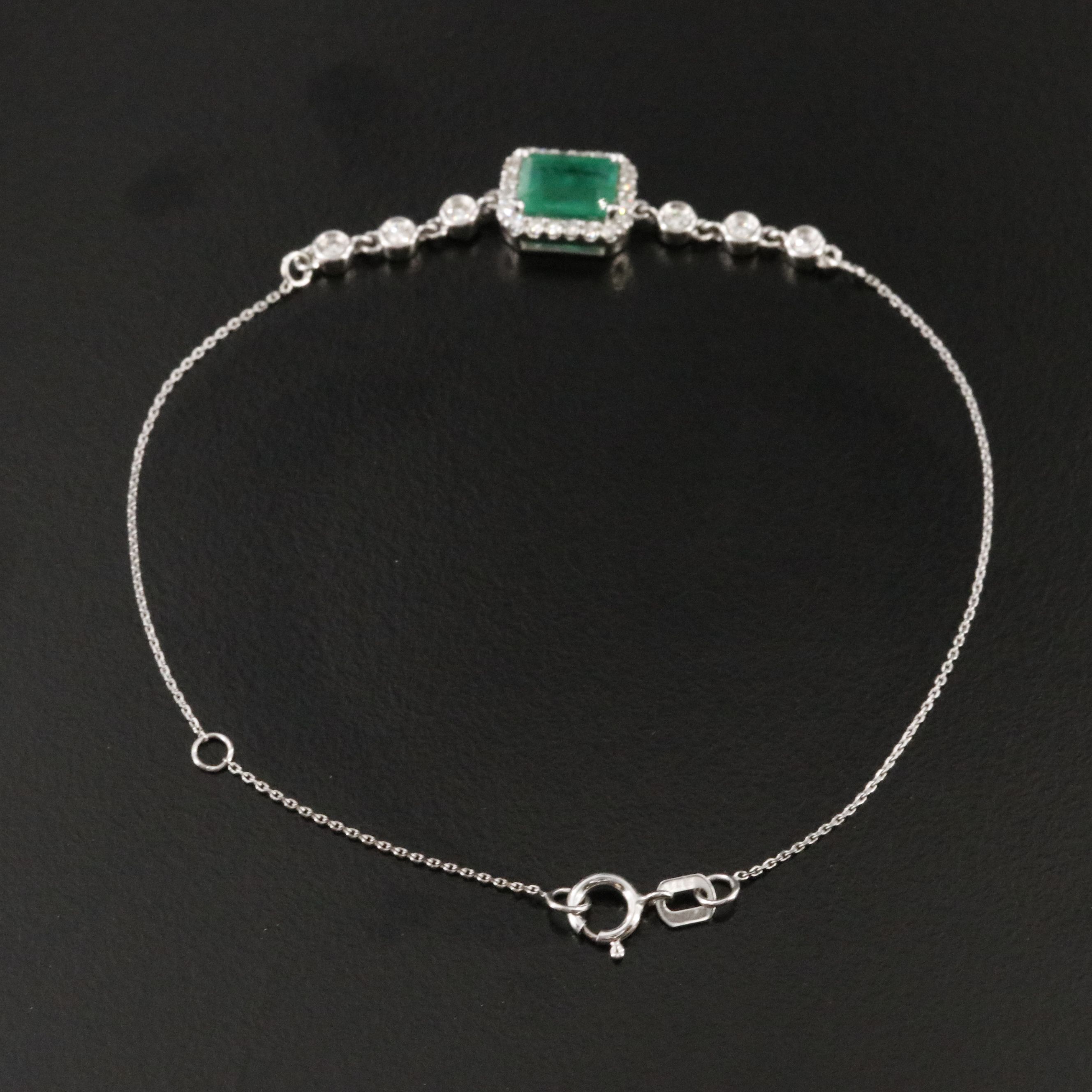 14K Emerald and Diamond Bracelet