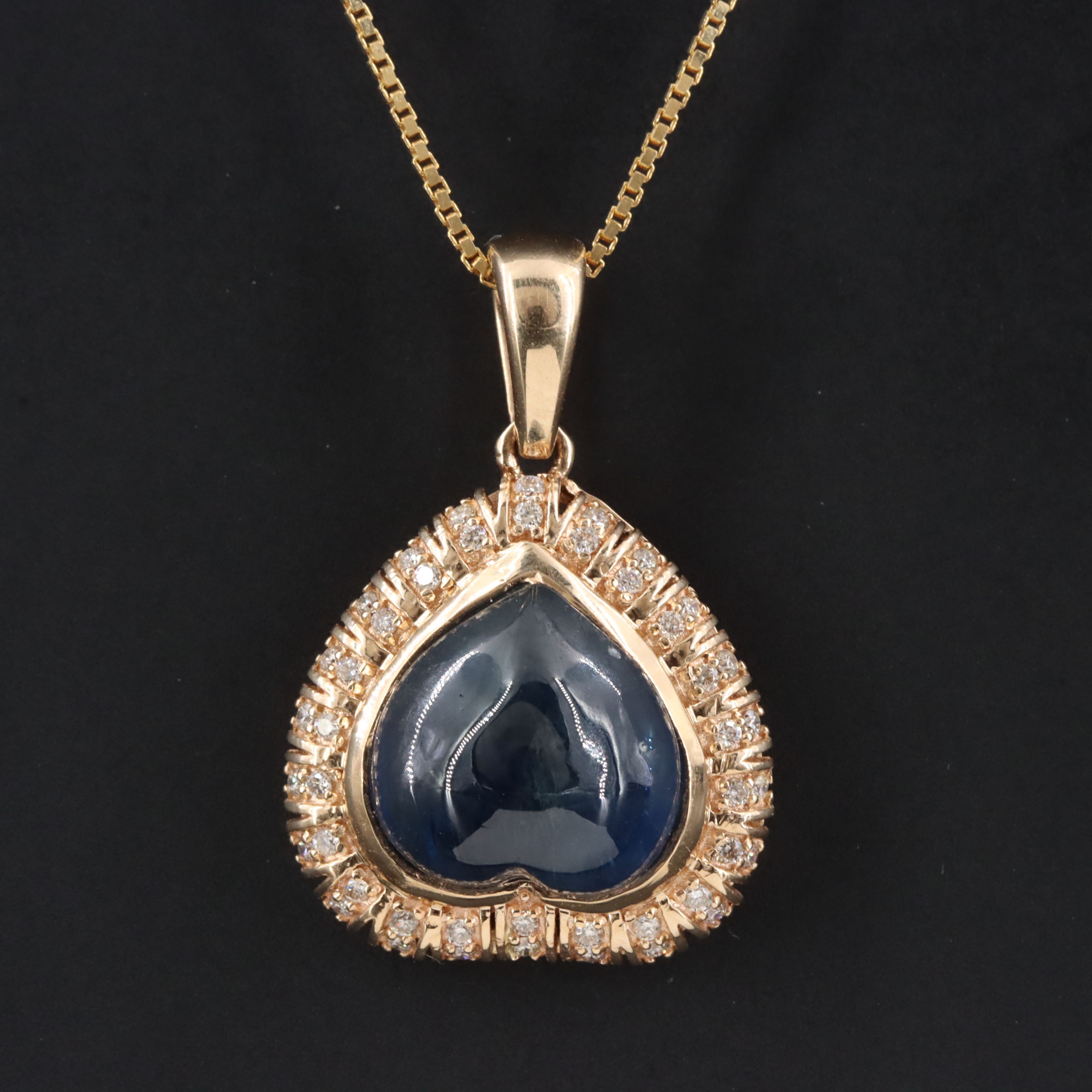 14K 6.72 CT Sapphire and Diamond Pendant Necklace