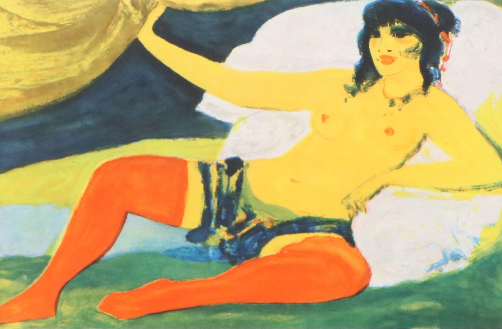 Salvatore Fiume Color Lithograph "Odalisca," 20th Century