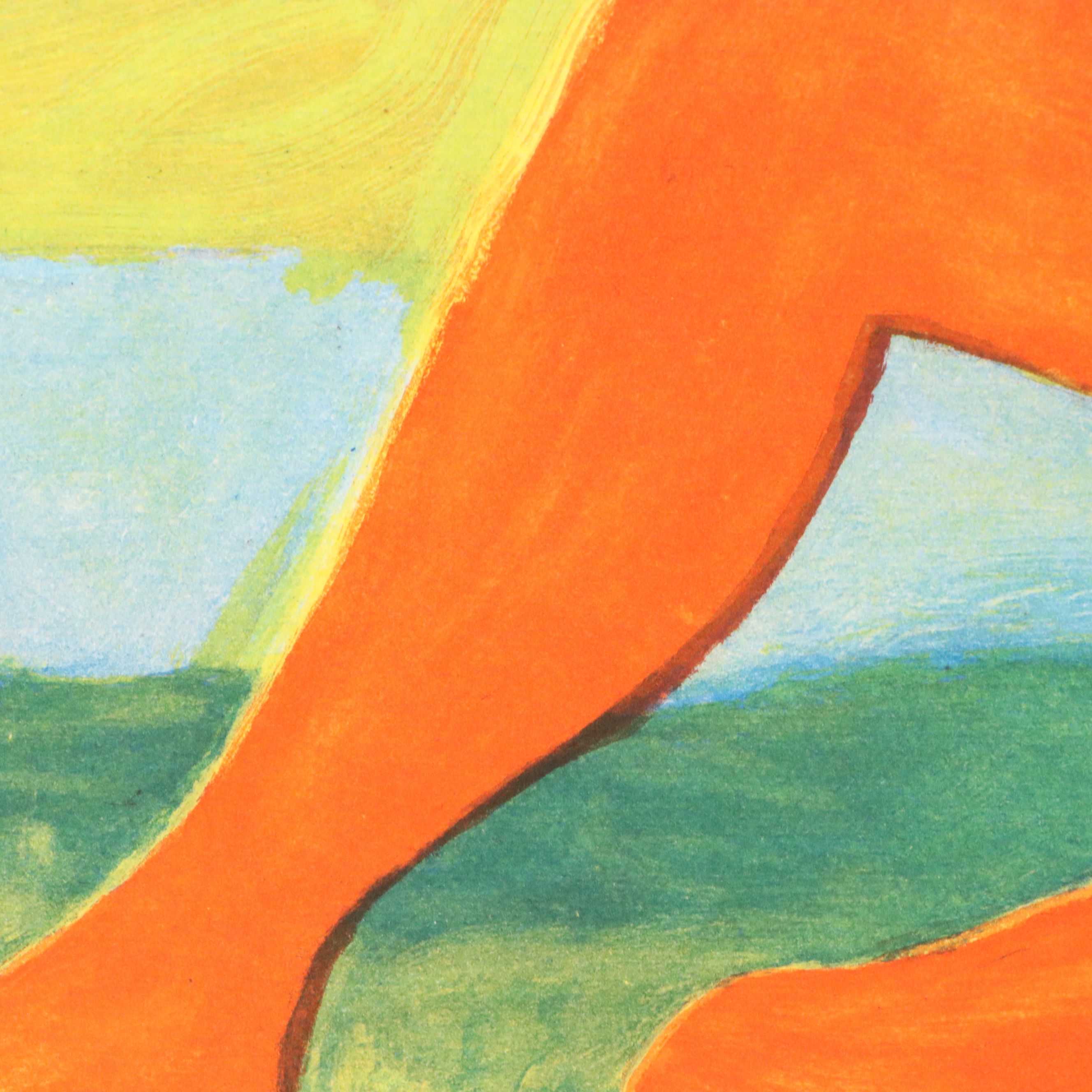 Salvatore Fiume Color Lithograph "Odalisca," 20th Century