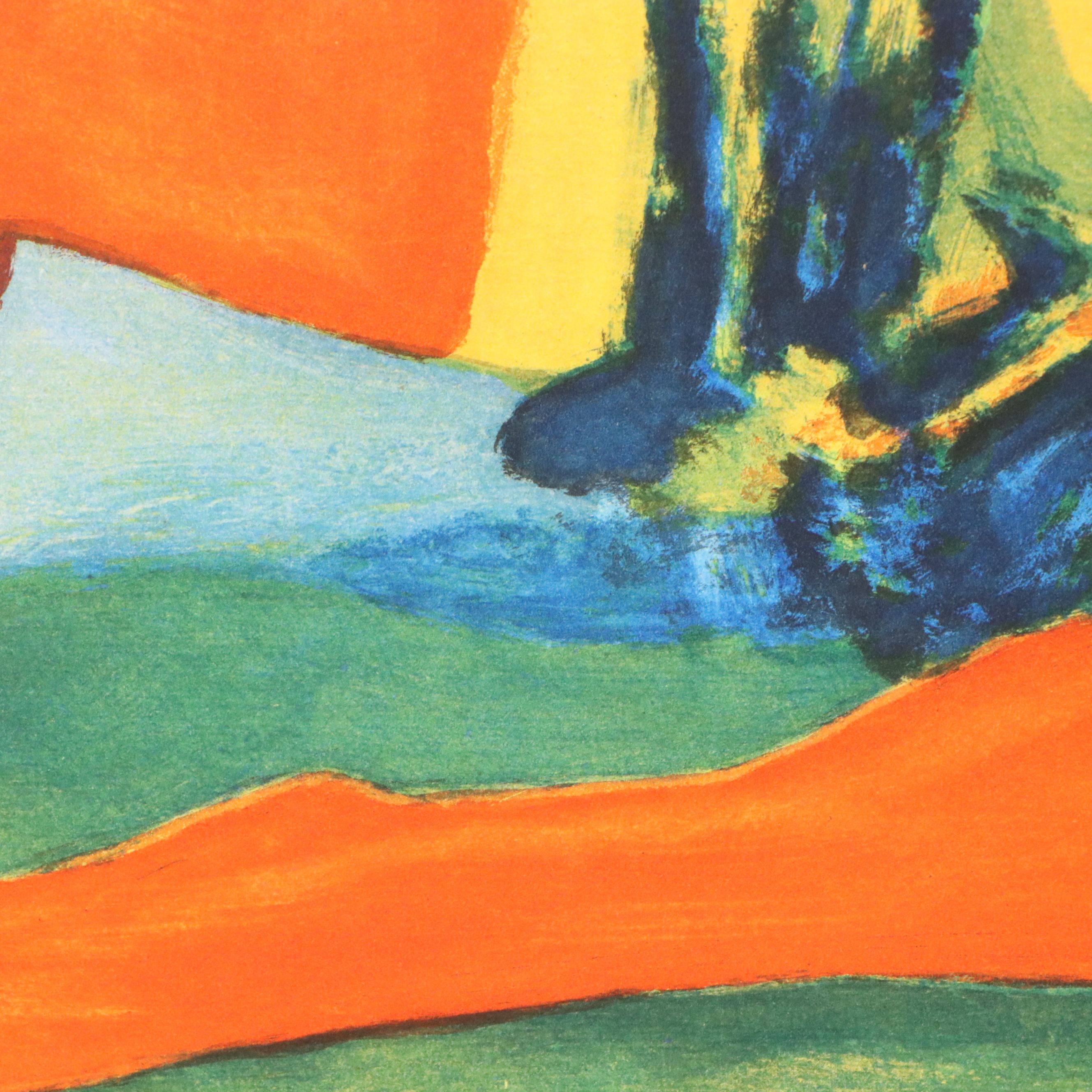 Salvatore Fiume Color Lithograph "Odalisca," 20th Century