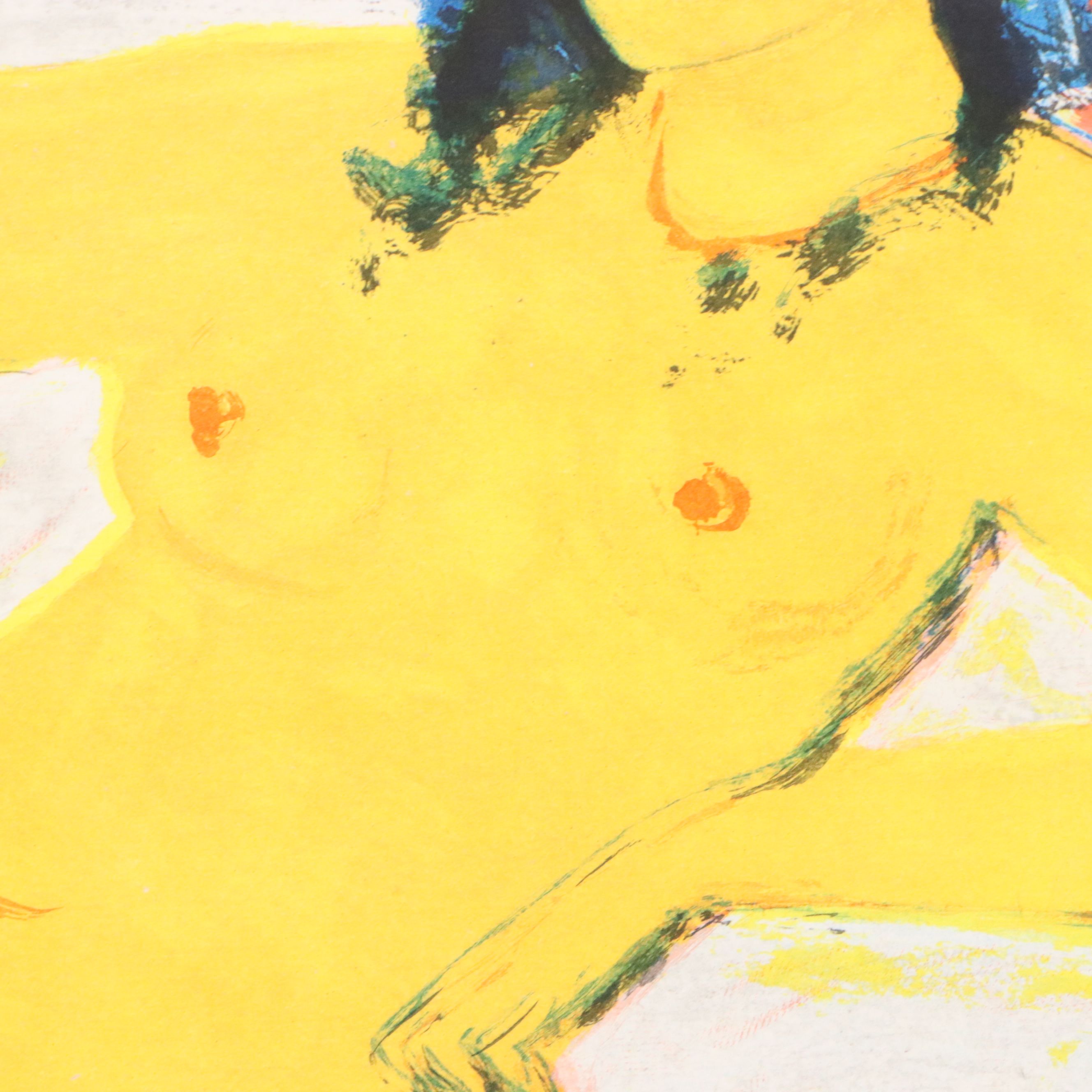 Salvatore Fiume Color Lithograph "Odalisca," 20th Century