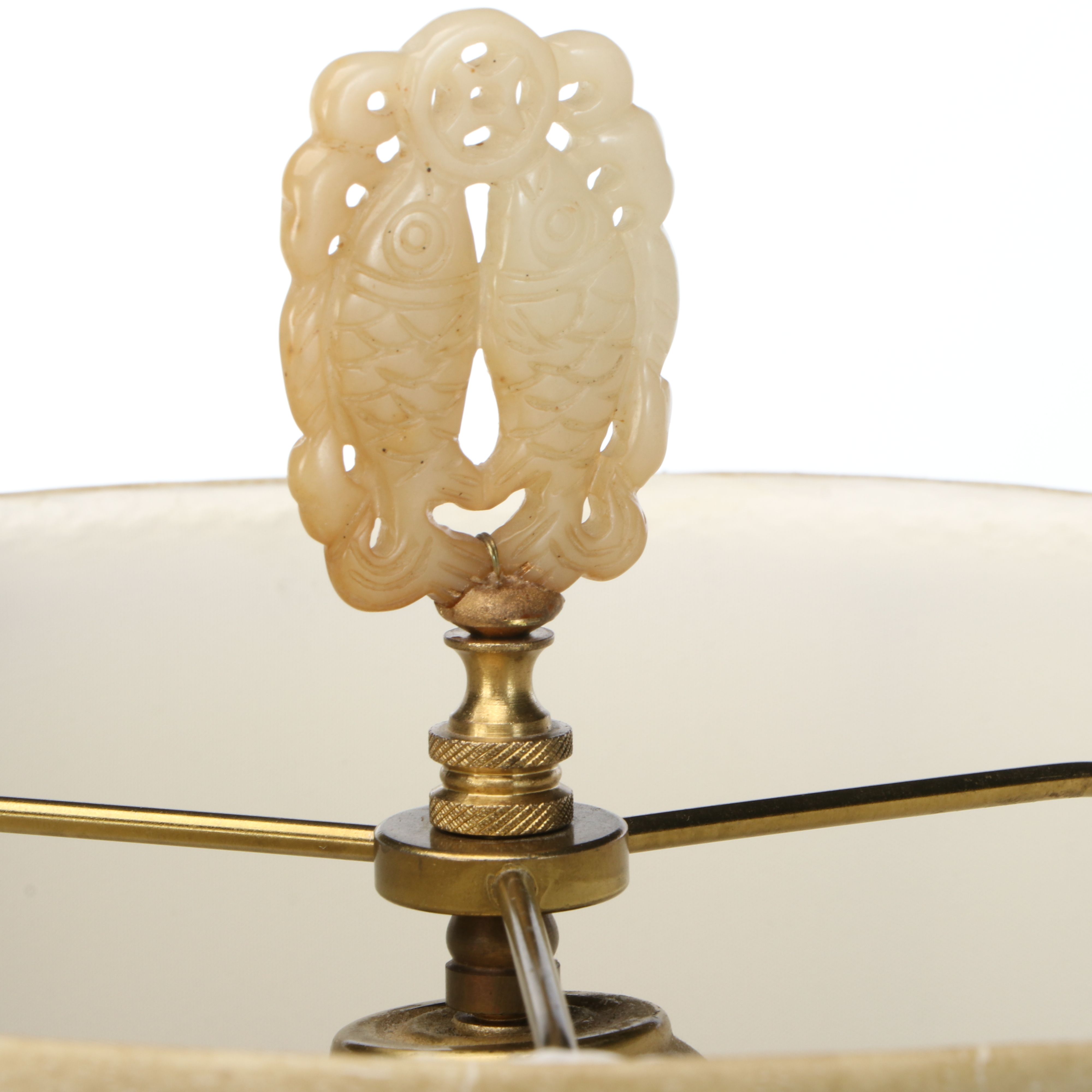Chinese Hand-Carved Rootwood Figural Table Lamp