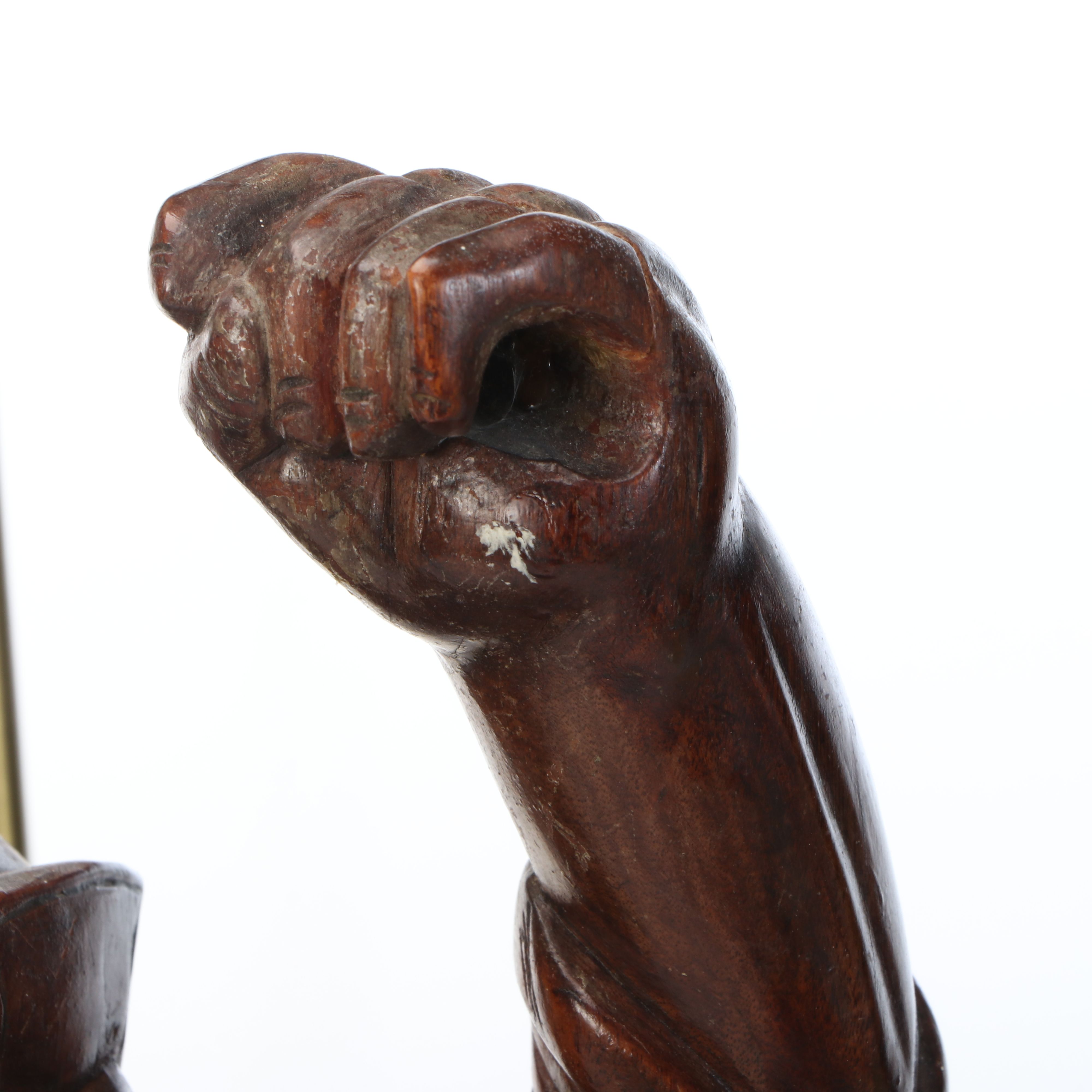 Chinese Hand-Carved Rootwood Figural Table Lamp