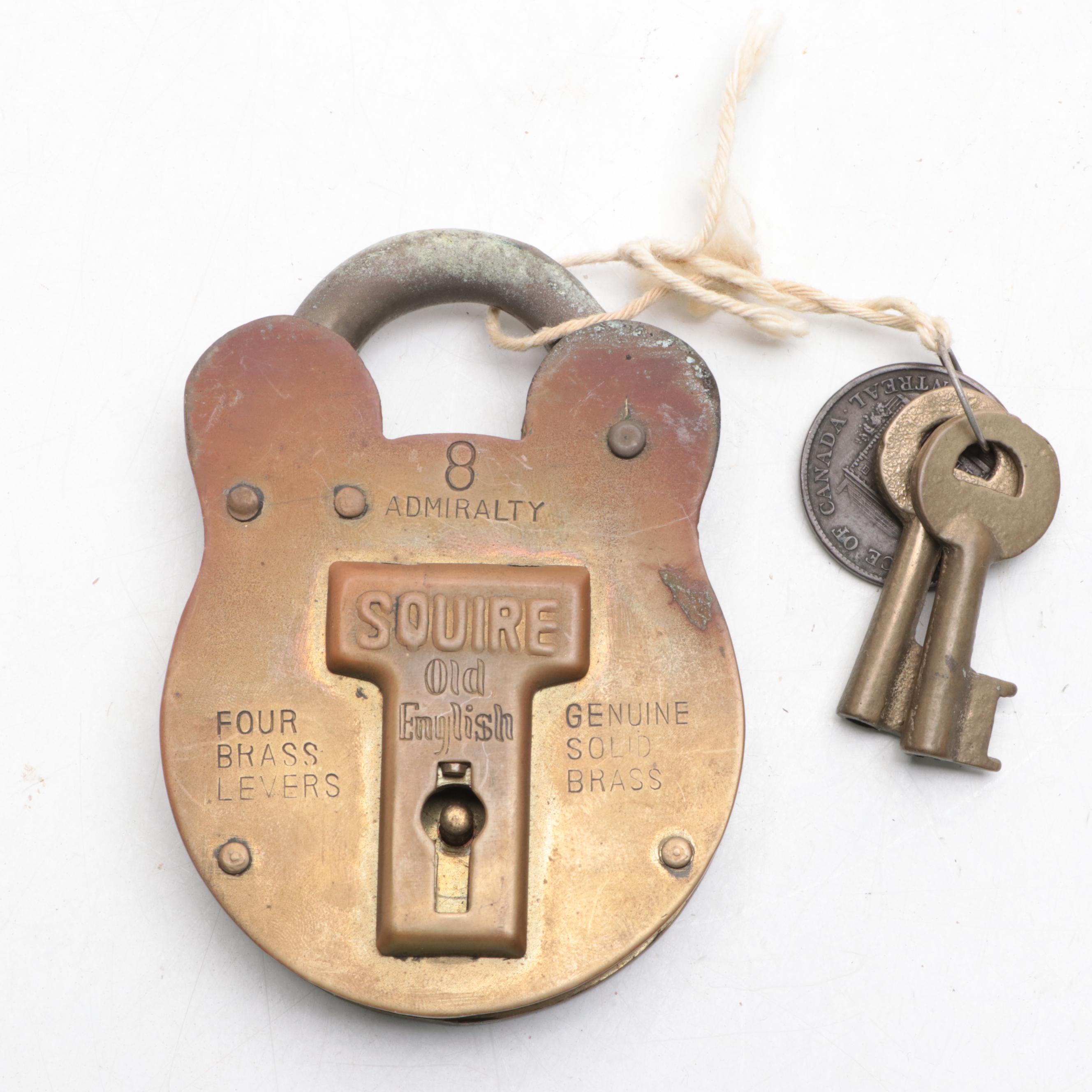 Jas. Morgan & Son Ltd. "Old English" Brass Padlock with Brass Keys
