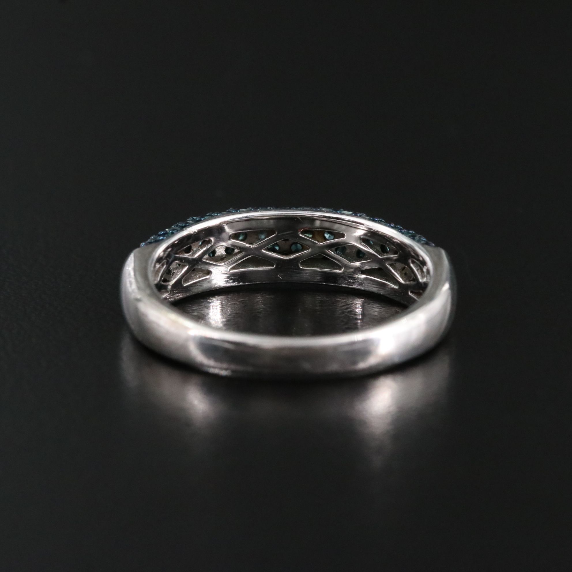 Sterling 1.00 CTW Fancy Blue Diamond Dome Ring